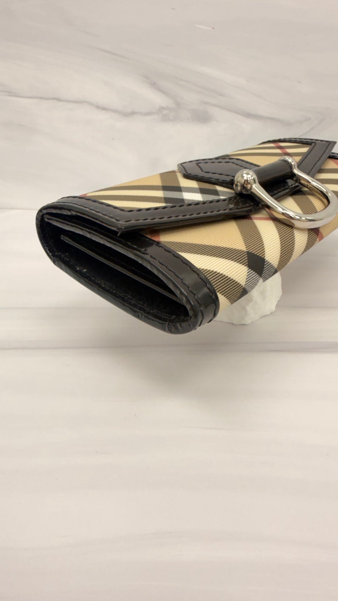 BRAND NEW - Burberry Beige Coated Canvas Nova Check Long Wallet