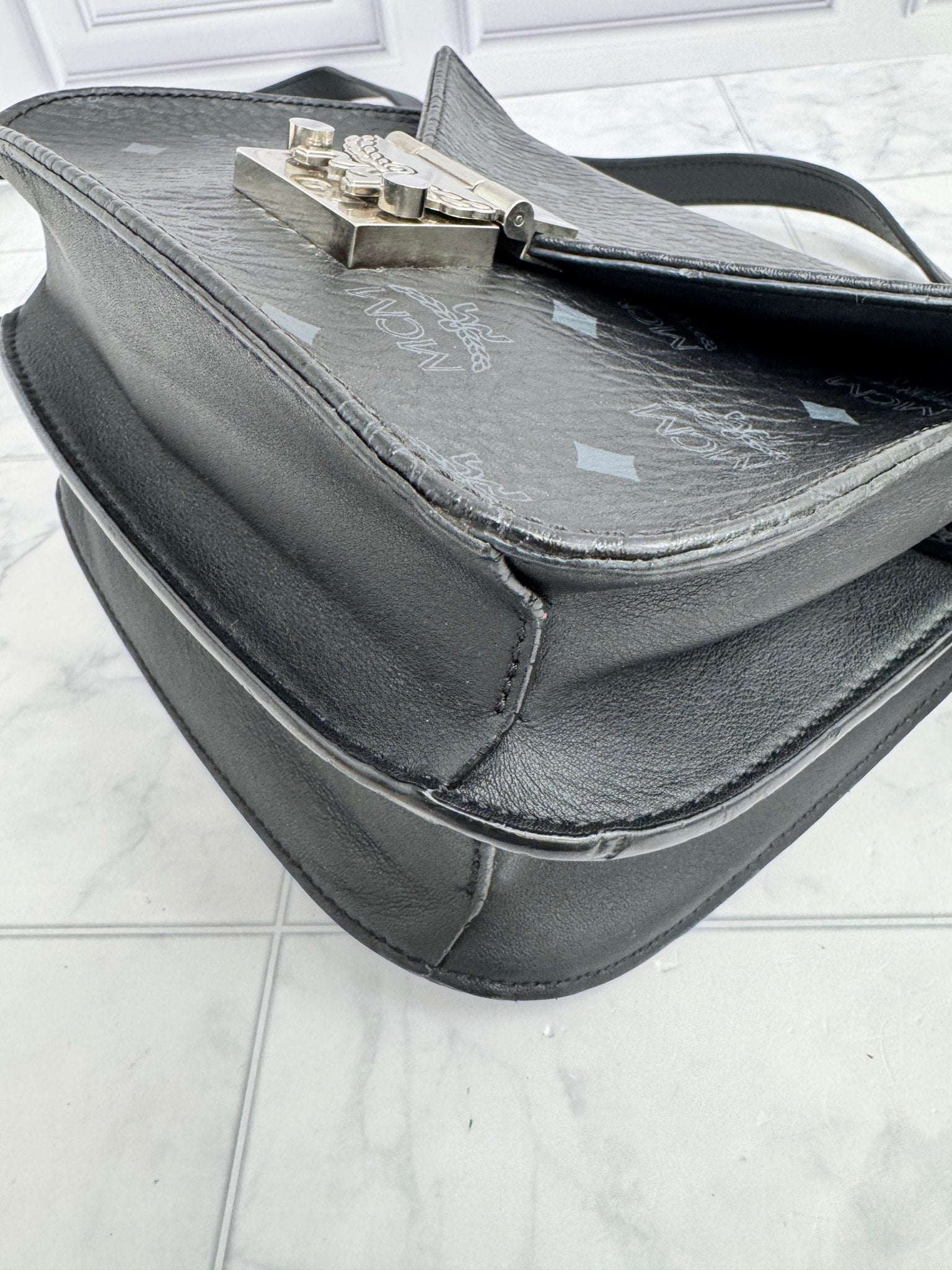 MCM Black Visetos Monogram Patricia Crossbody Bag