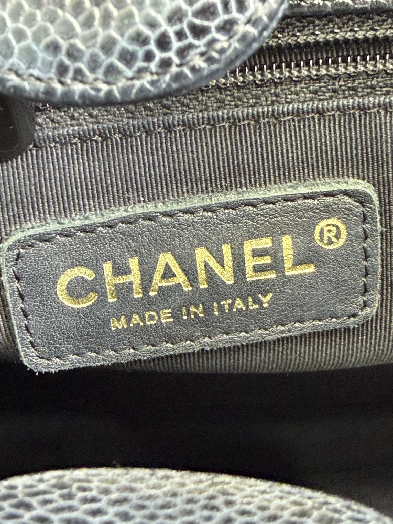 Chanel Black Quilted Caviar Petite Shopping Tote