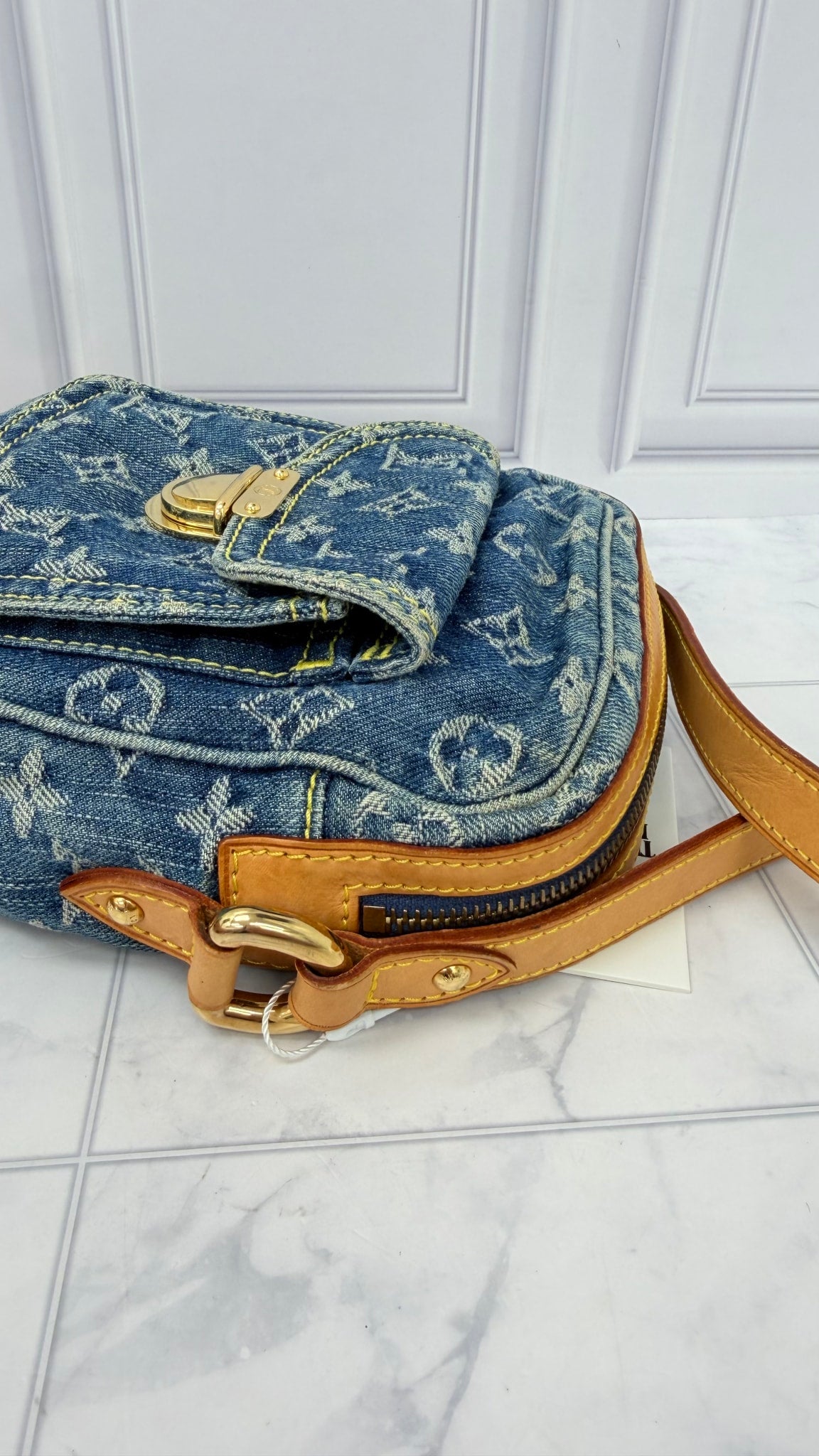 Louis Vuitton Blue Denim Monogram Camera Bag