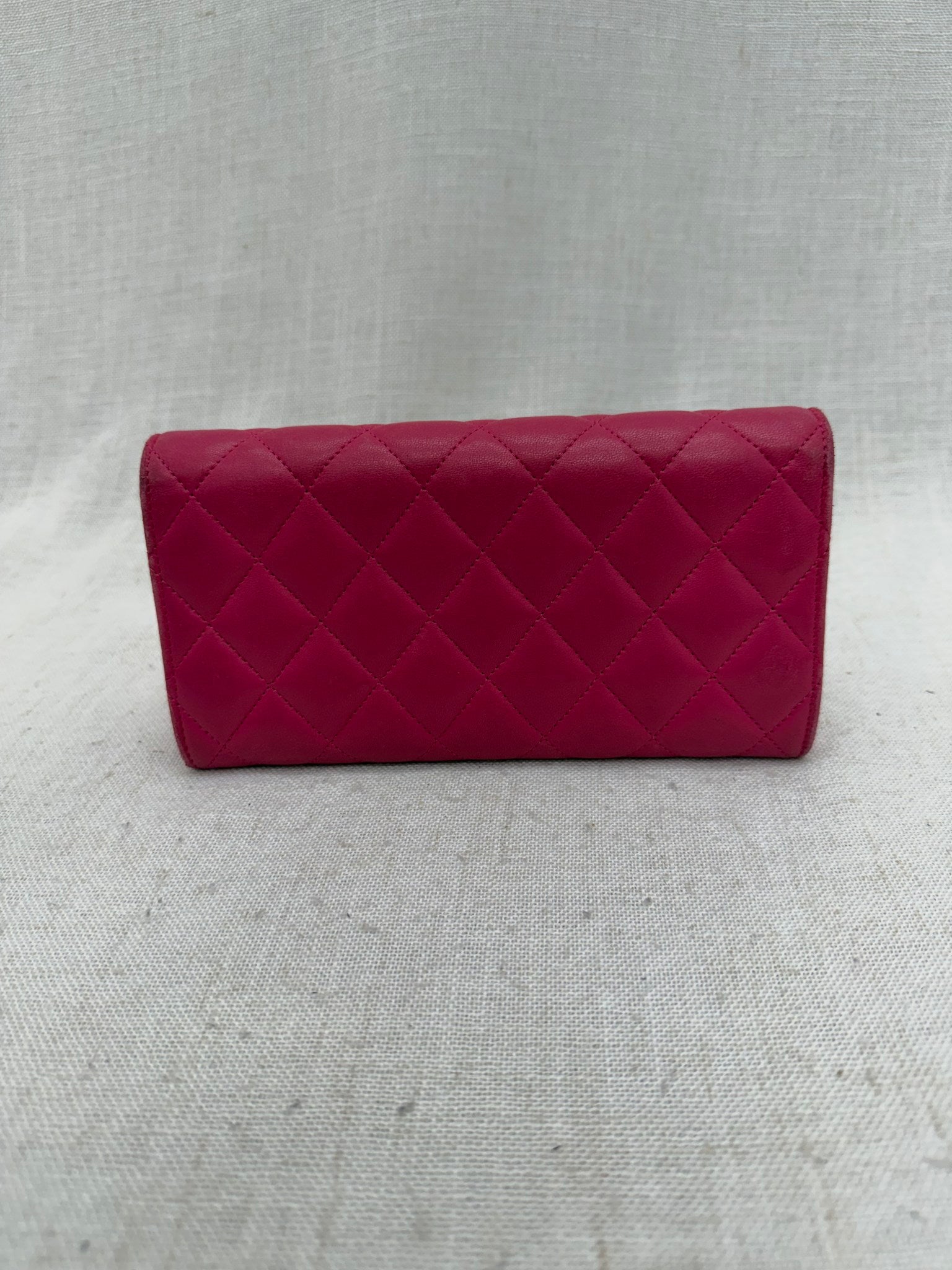Chanel Pink Quilted Lambskin Long Wallet