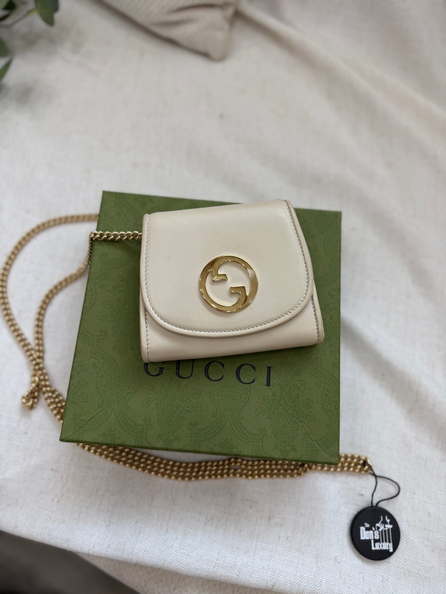 Gucci Ivory Leather Blondie Chain Shoulder Bag