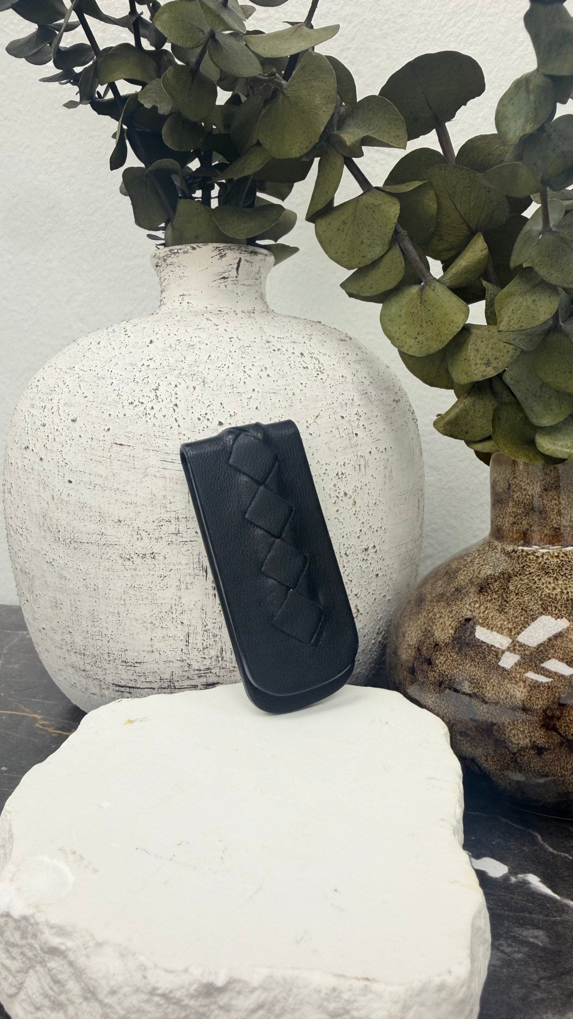 Bottega Veneta Black Intrecciato Leather Money Clip