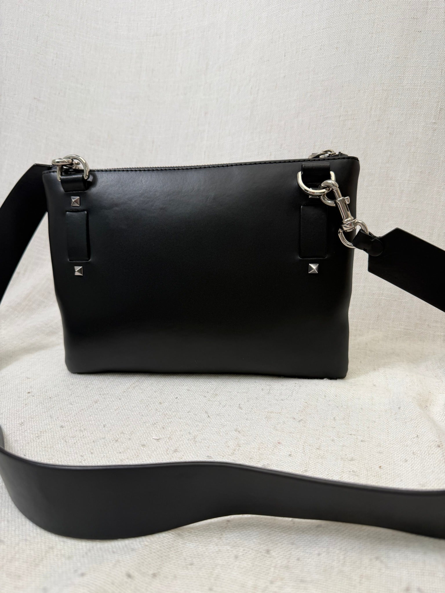 Valentino Black Leather VLTN Crossbody Bag