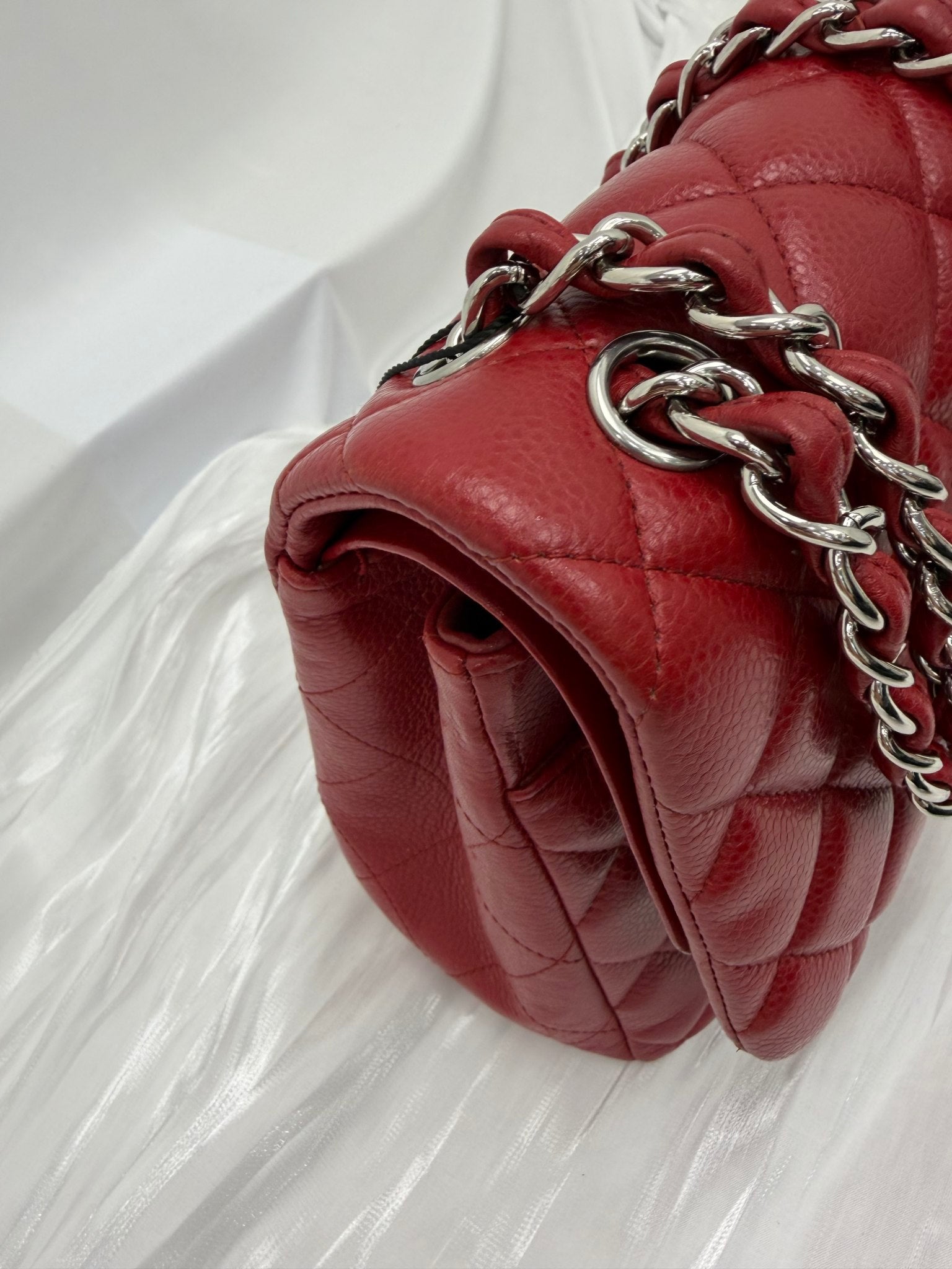 Chanel Red Caviar Jumbo Double Flap Bag