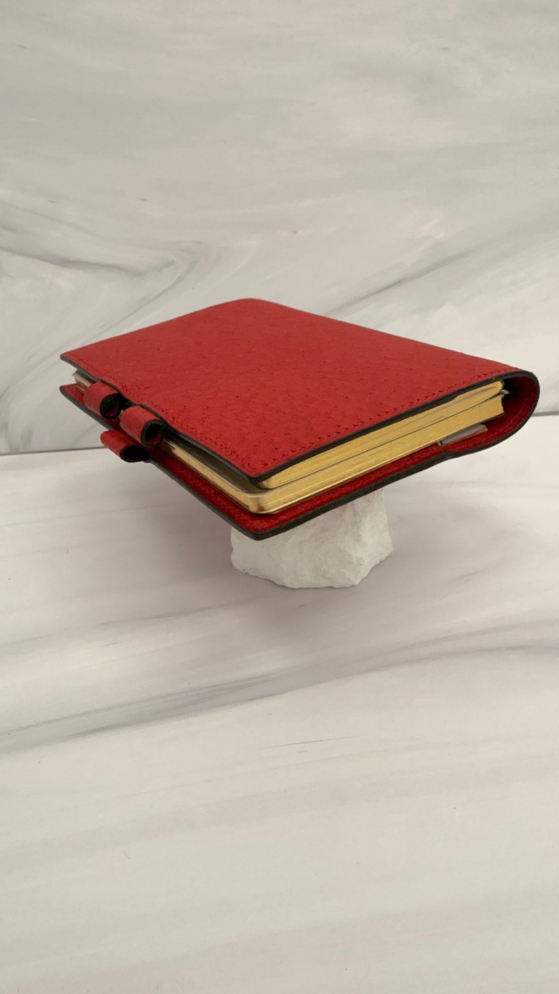 Hermes Red Ostrich Passport Agenda Cover