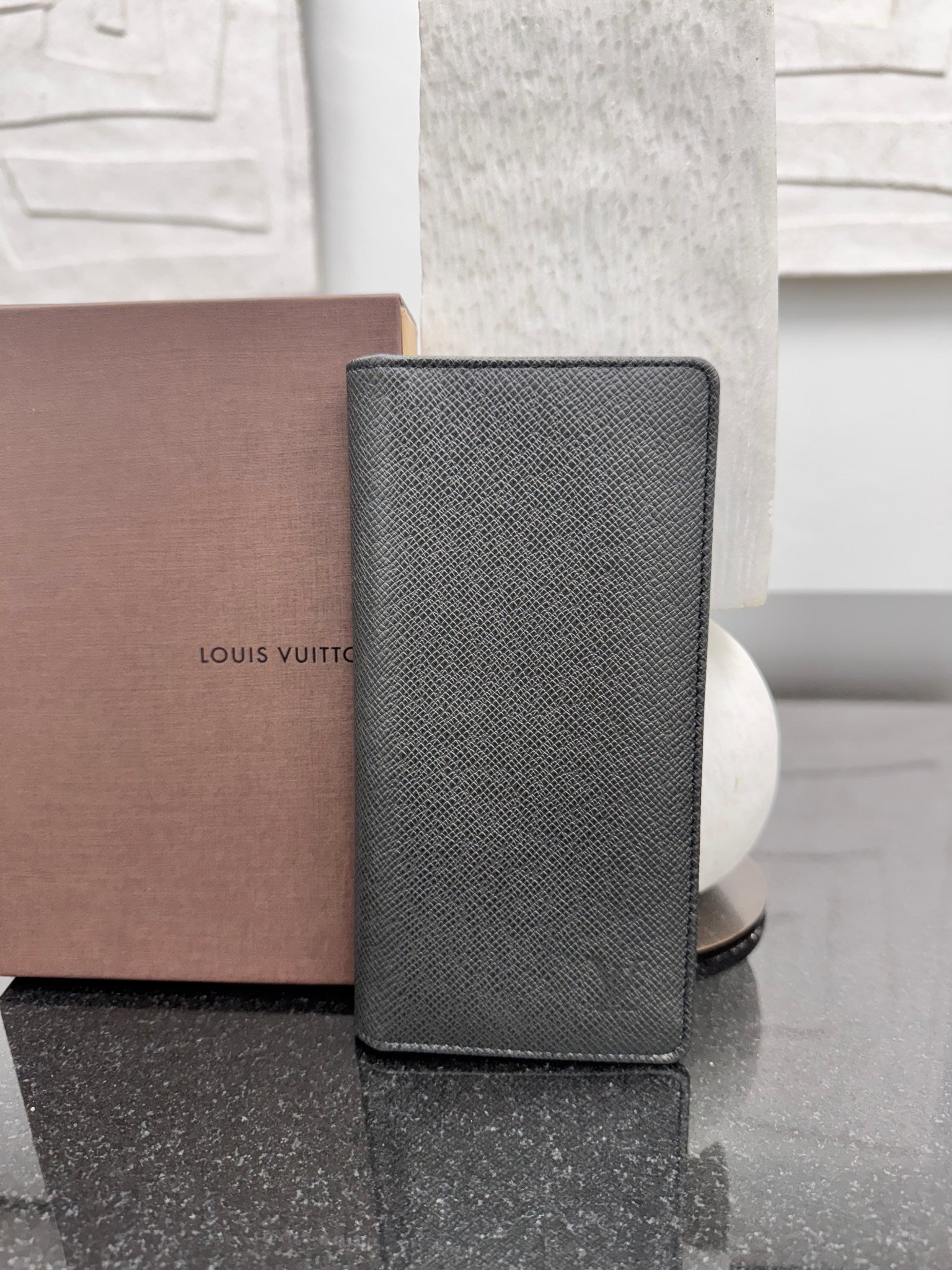 Louis Vuitton Black Taiga Brazza Wallet