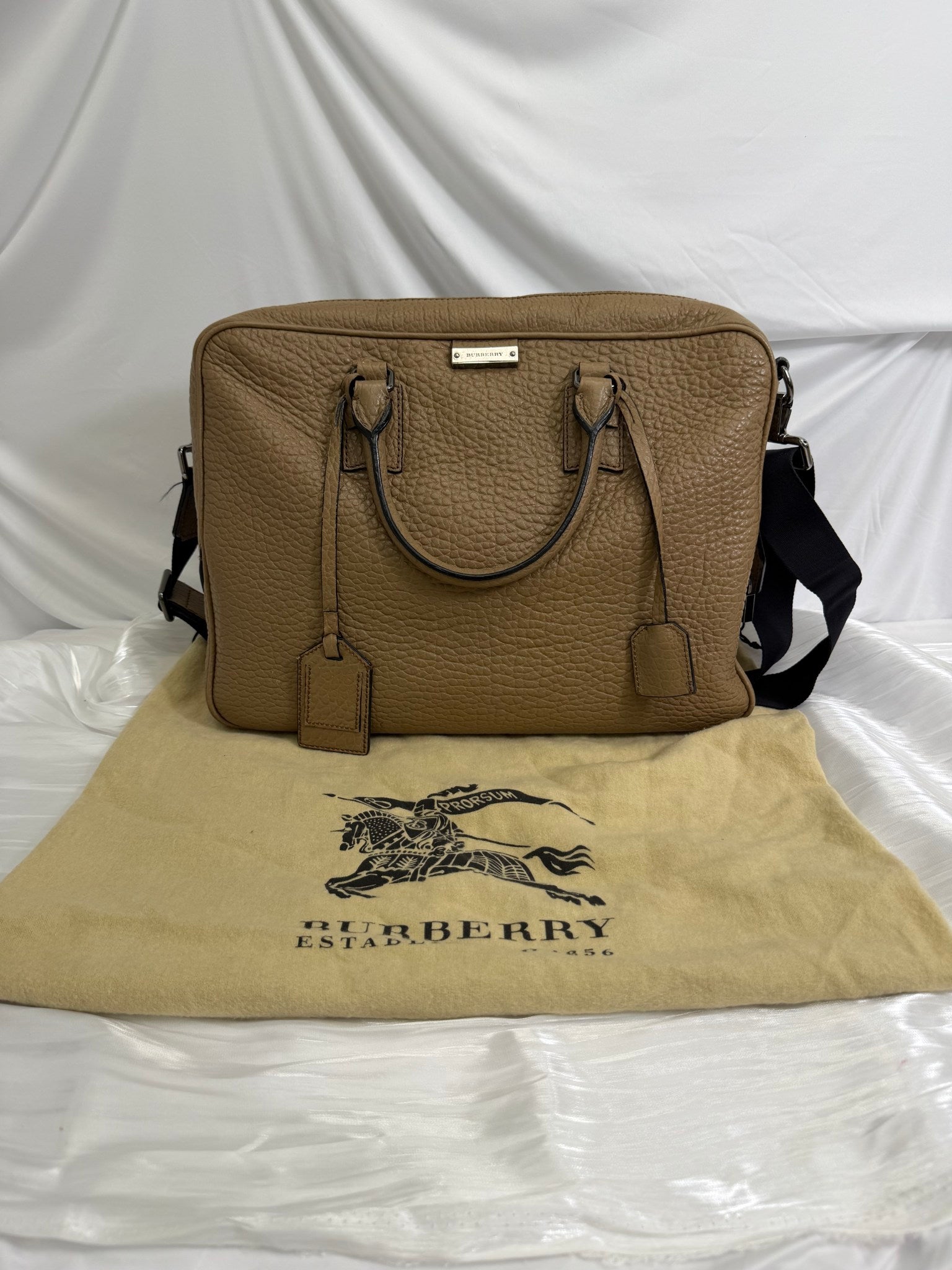 Burberry Beige Leather Briefcase