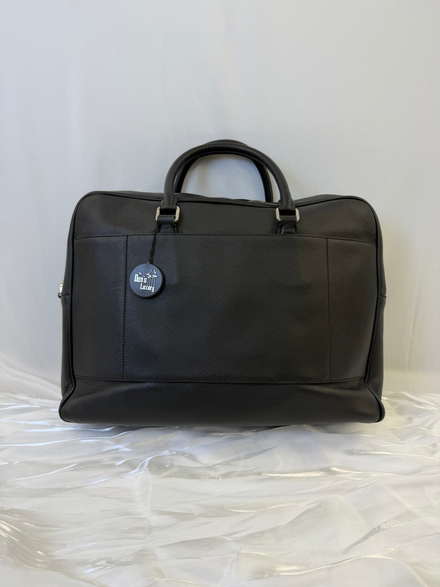 Prada Black Saffiano Leather Briefcase