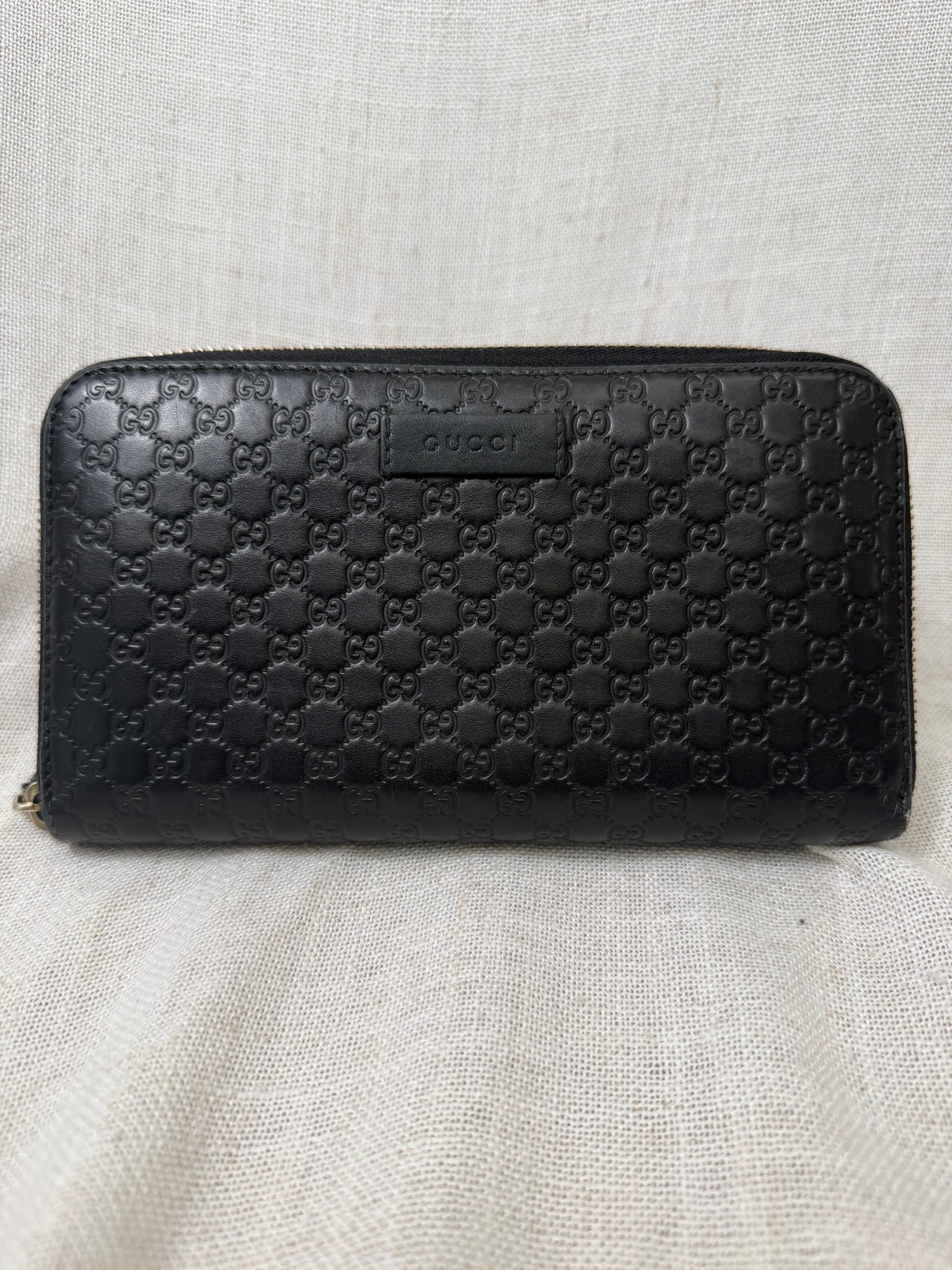 Gucci Black Guccissima Zippy Wallet