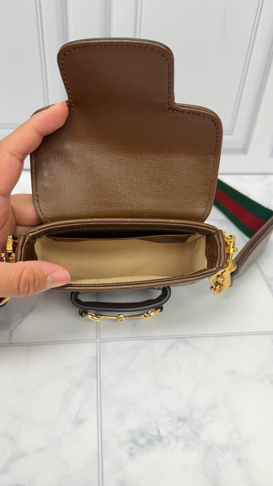 BRAND NEW - Gucci GG Supreme Horsebit 1955 Mini Crossbody Bag