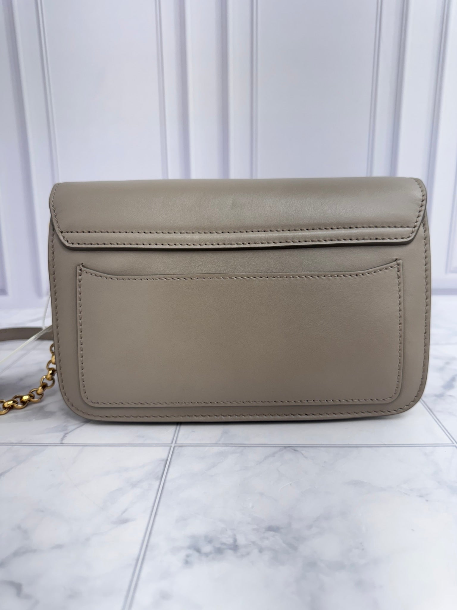 Chloe Taupe Leather C Chain Crossbody Bag