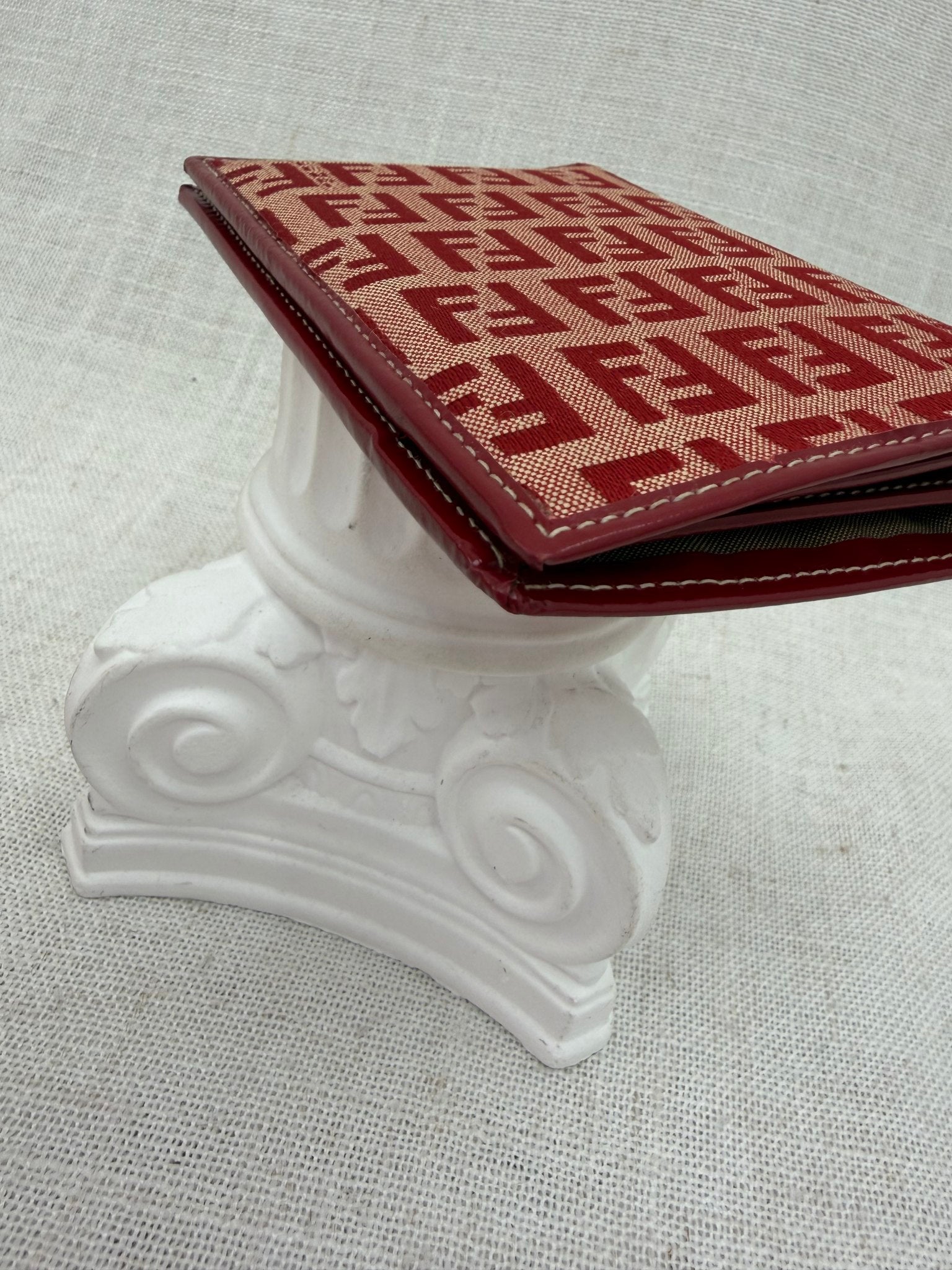 Fendi Red Zucca Canvas Compact Bifold