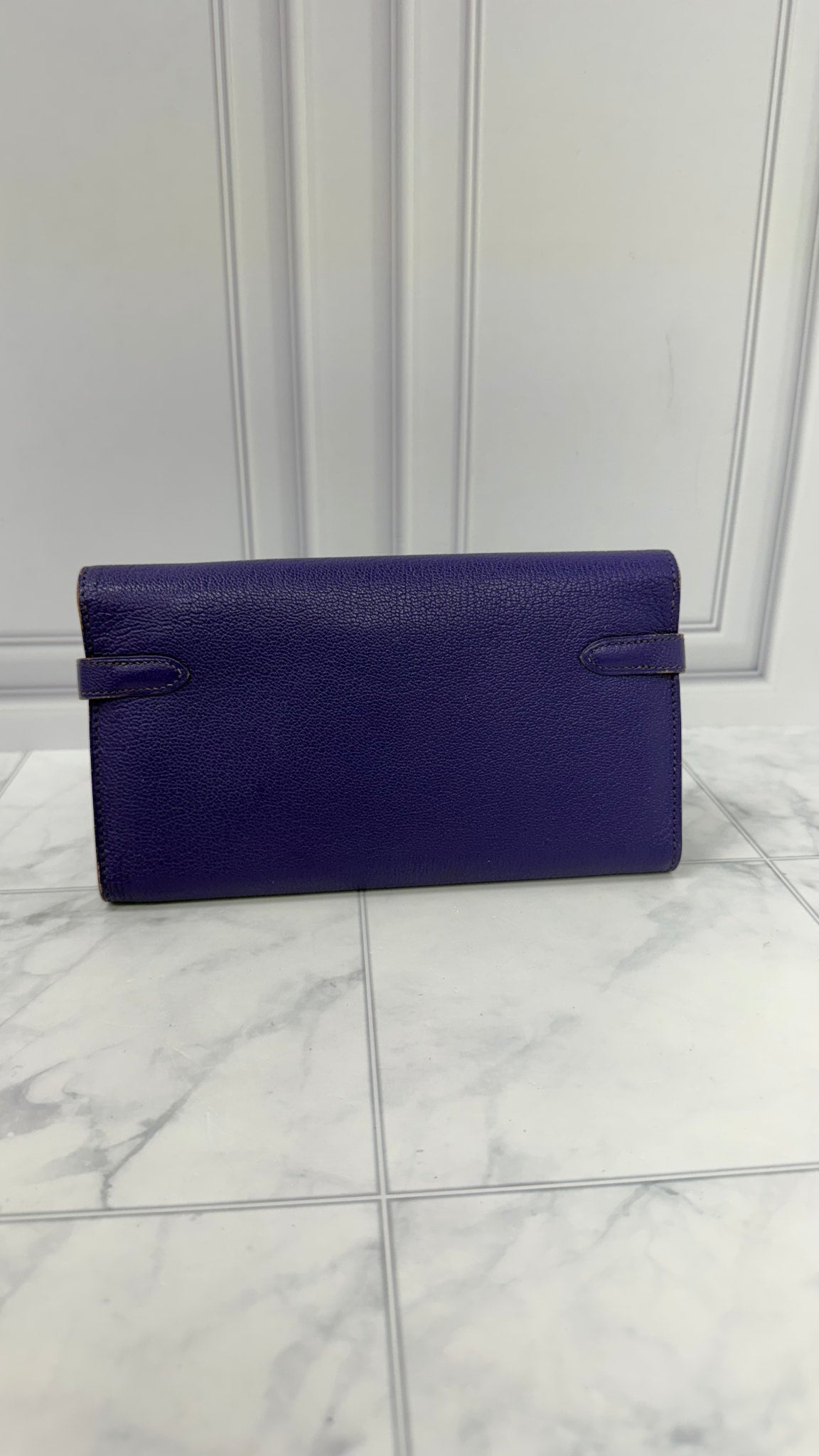 Hermes Purple Epsom Leather Kelly Wallet
