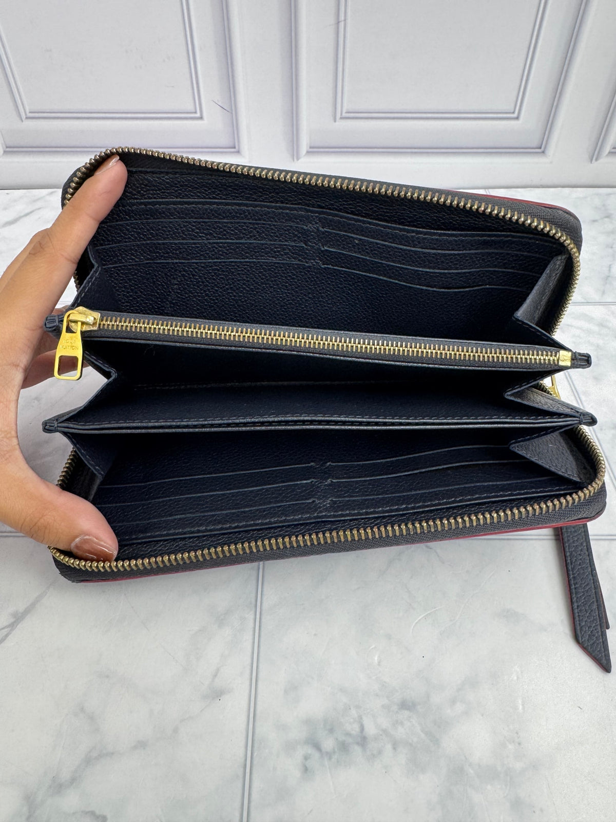 Louis Vuitton Navy Blue Monogram Empreinte Zippy Wallet