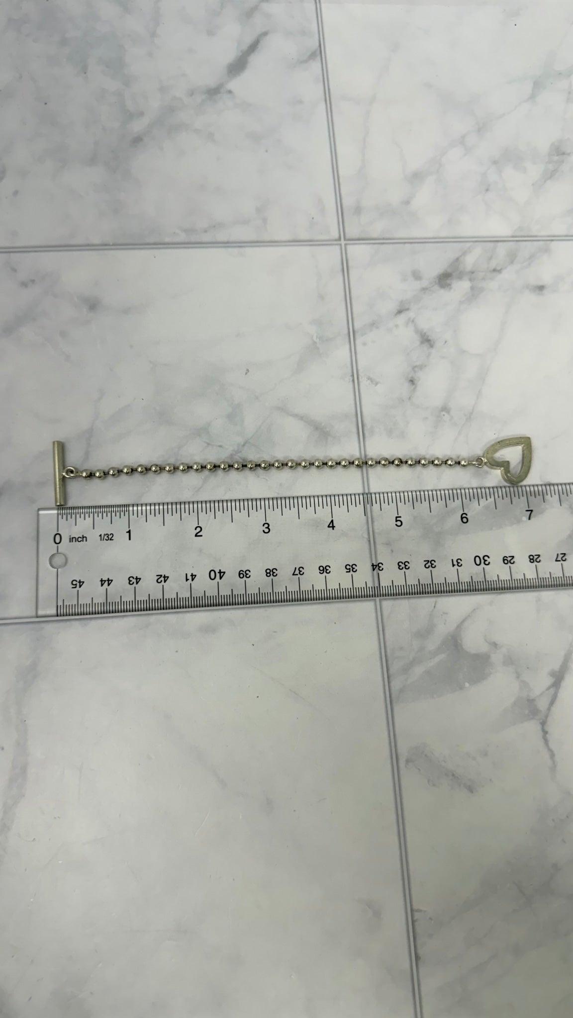 Gucci Sterling Silver Heart Ball Chain Bracelet