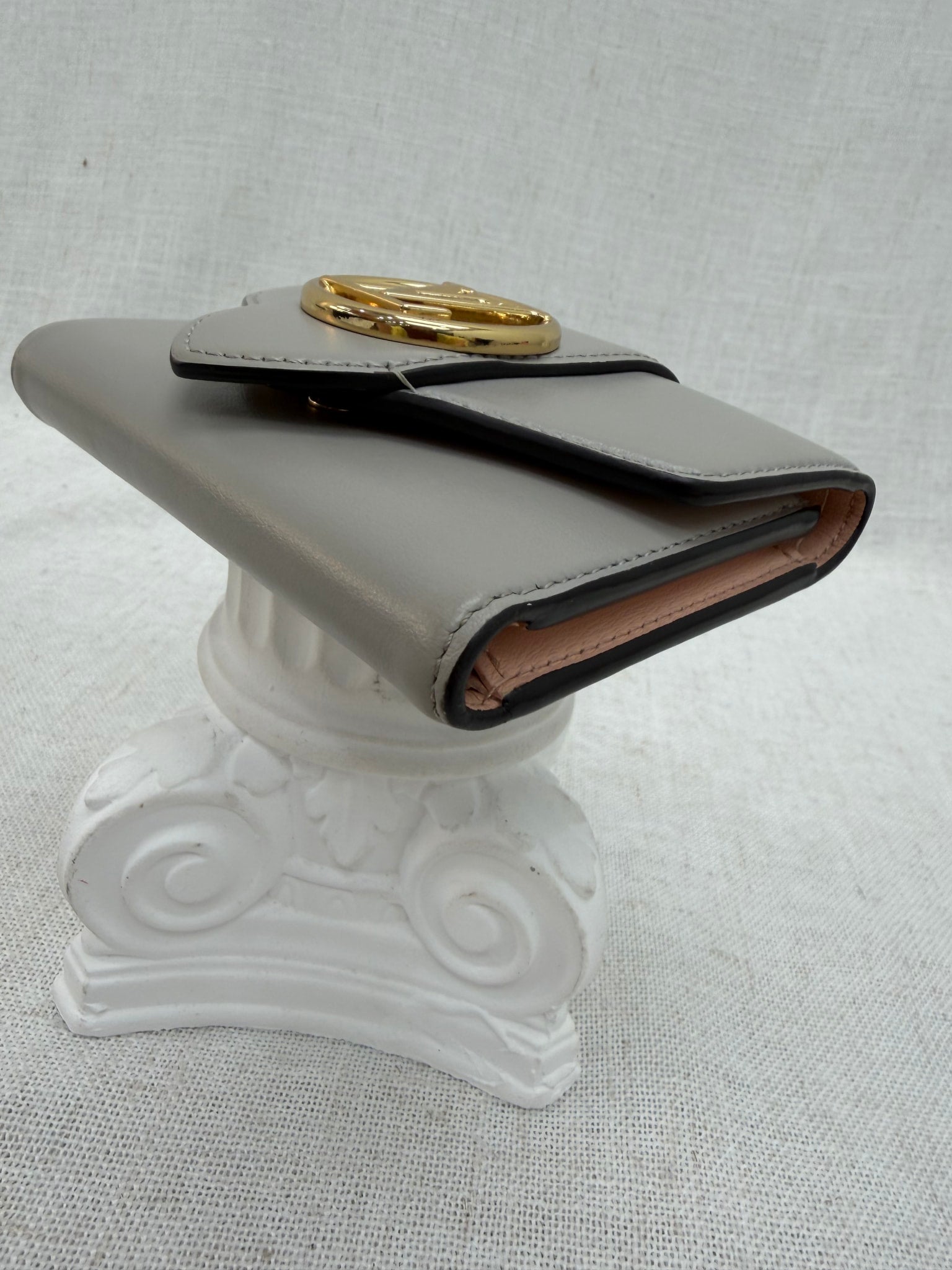 Louis Vuitton Gray Leather Pont Neuf Compact Wallet