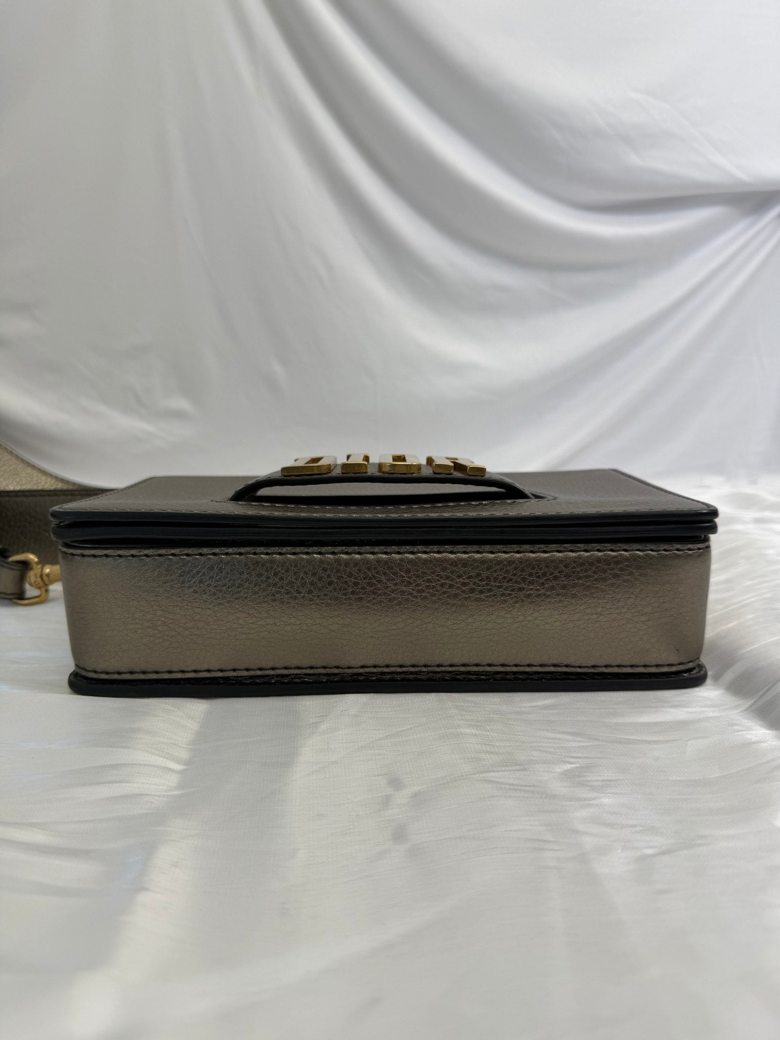 Christian Dior Metallic Bronze Grained Calfskin Crossbody