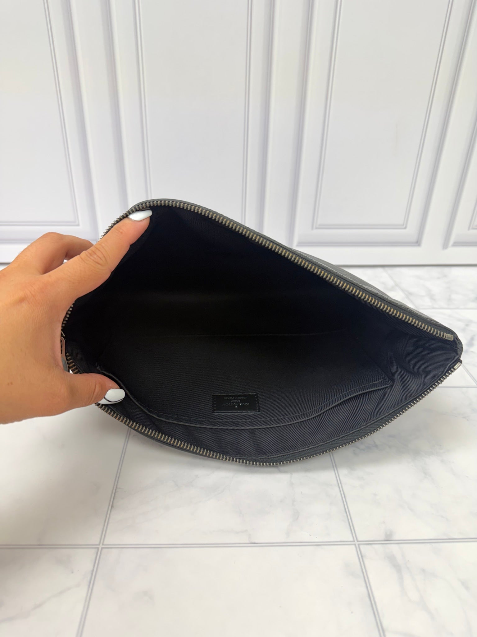 Louis Vuitton Monogram Eclipse Pochette To Go Clutch