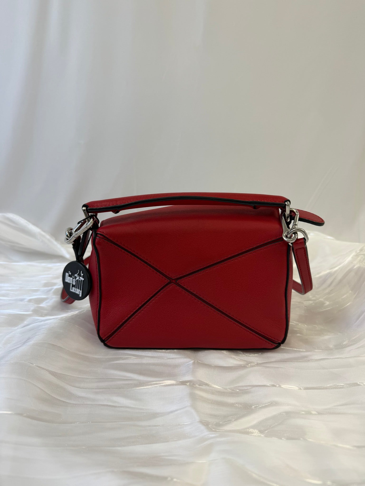 Loewe Red Leather Mini Puzzle Bag