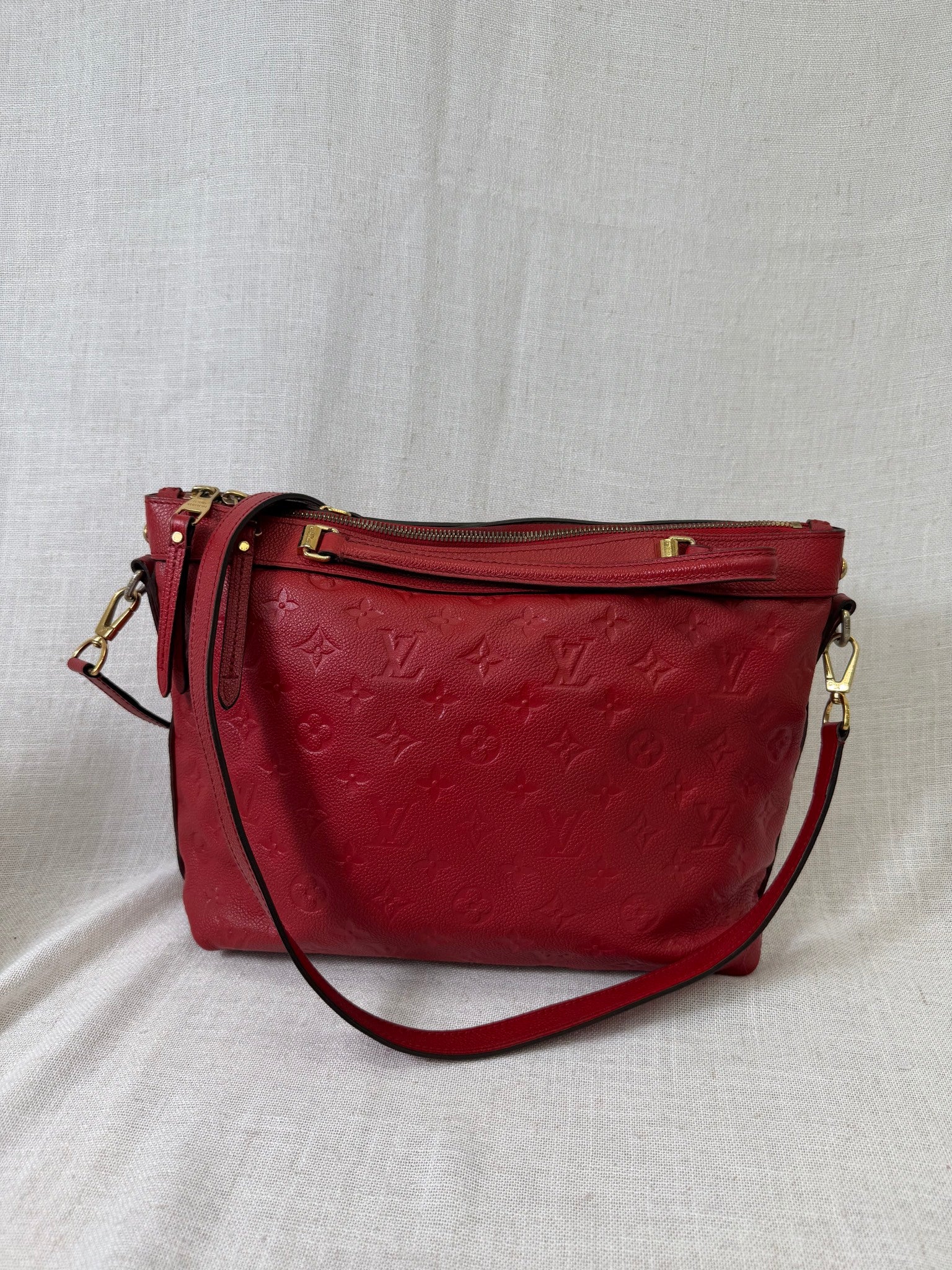 Louis Vuitton Red Empreinte Bastille MM Handbag