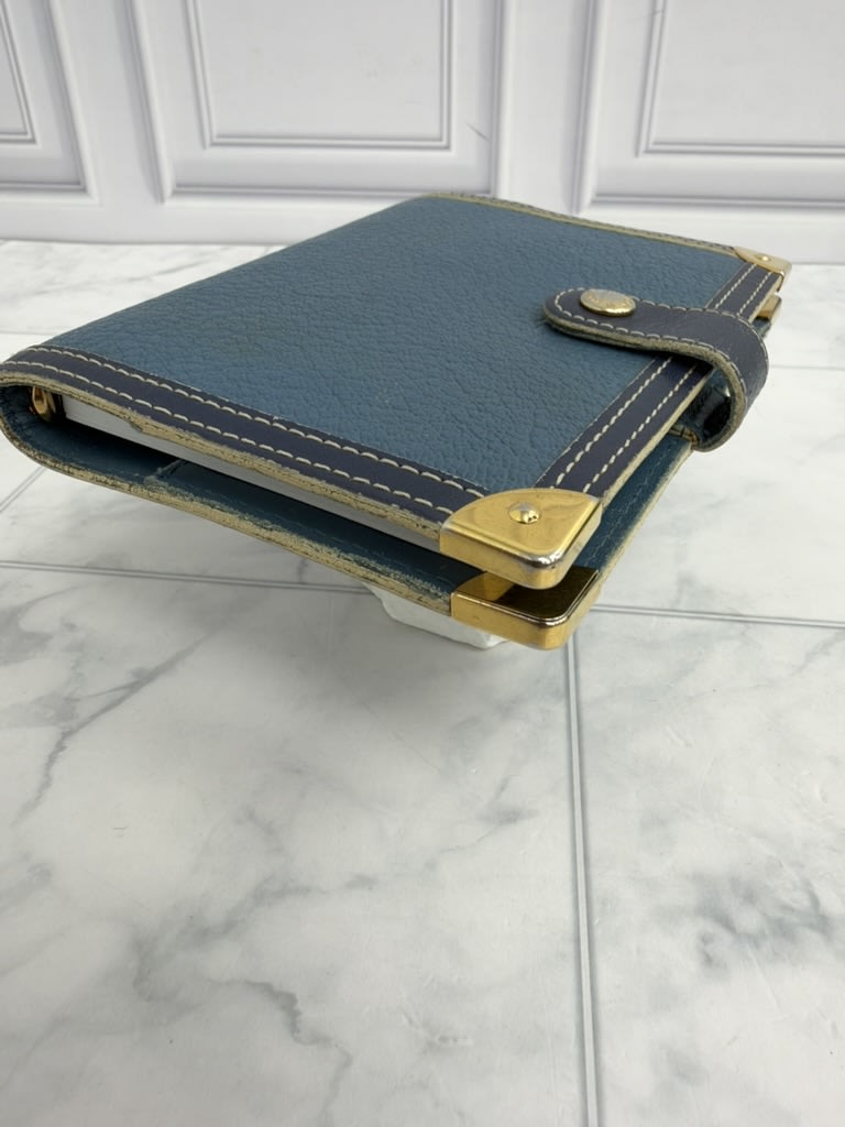 Louis Vuitton Blue Suhali Leather Agenda Cover PM