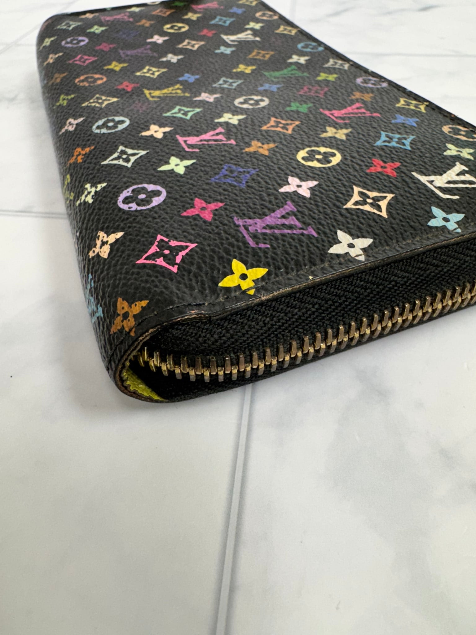 Louis Vuitton Black Murakami Long Zippy Wallet