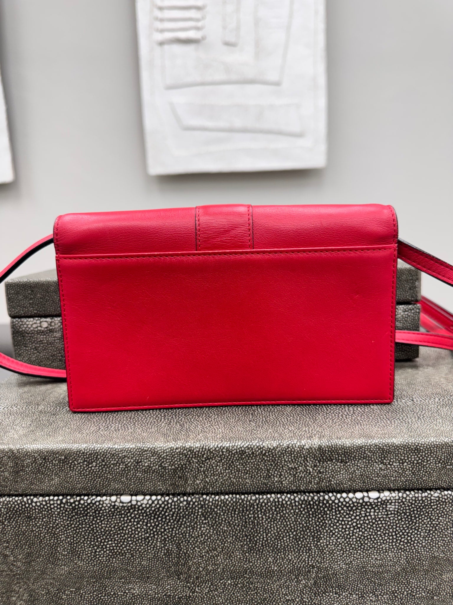 MCM Red Leather Crossbody Bag