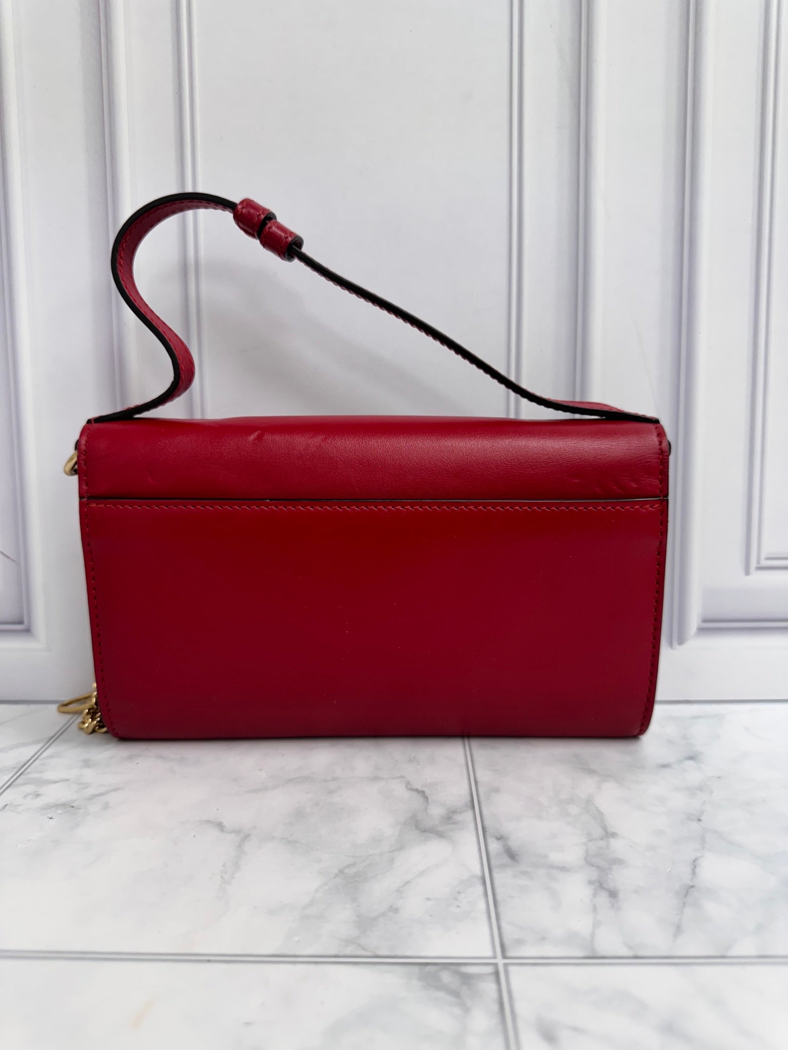 Gucci Red Leather Interlocking G Zumi 2Way Bag