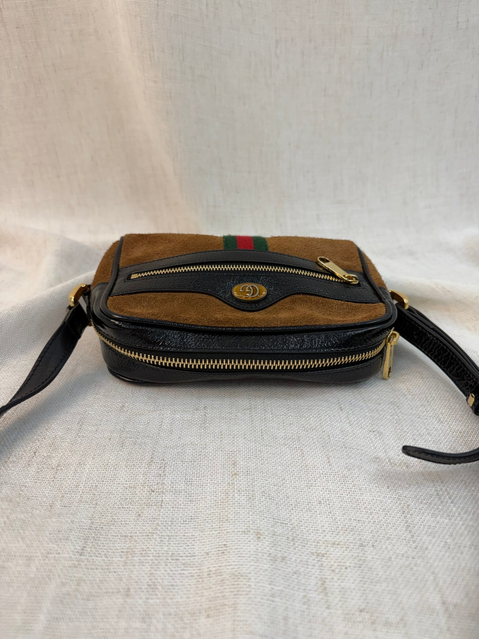 Gucci Brown Suede Ophidia Crossbody Bag