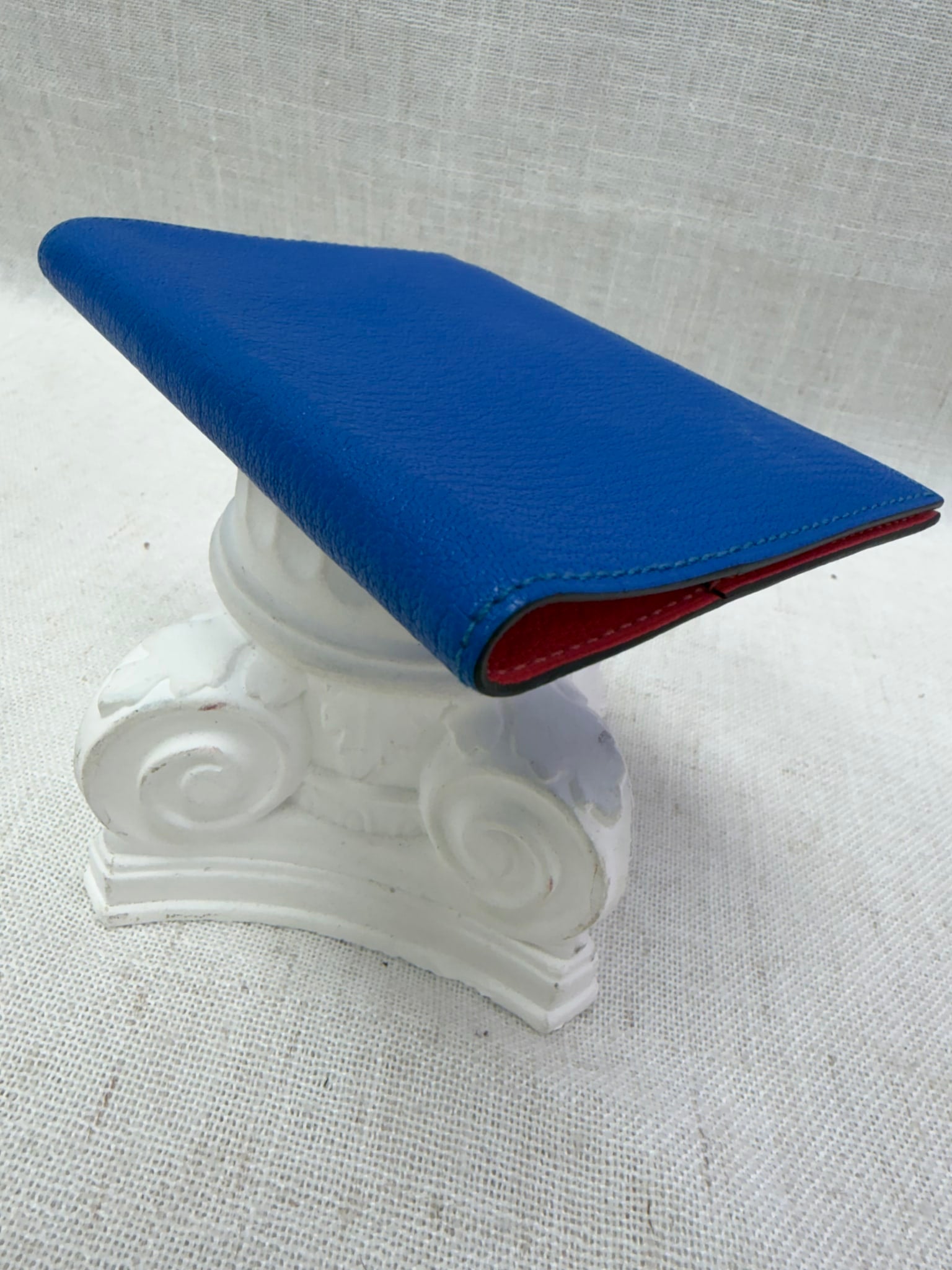 Hermes Blue & Coral Leather Passport Holder