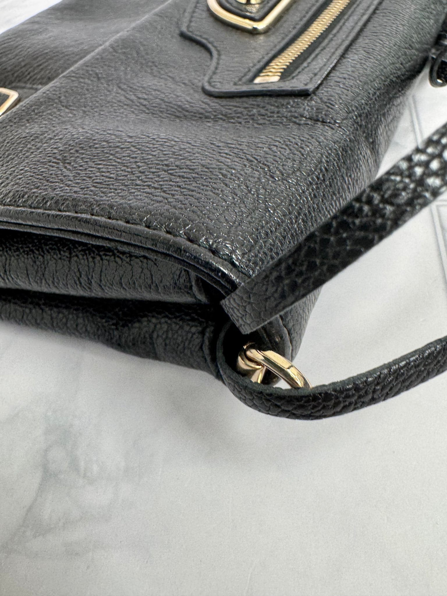Balenciaga Black Grained Leather Clutch