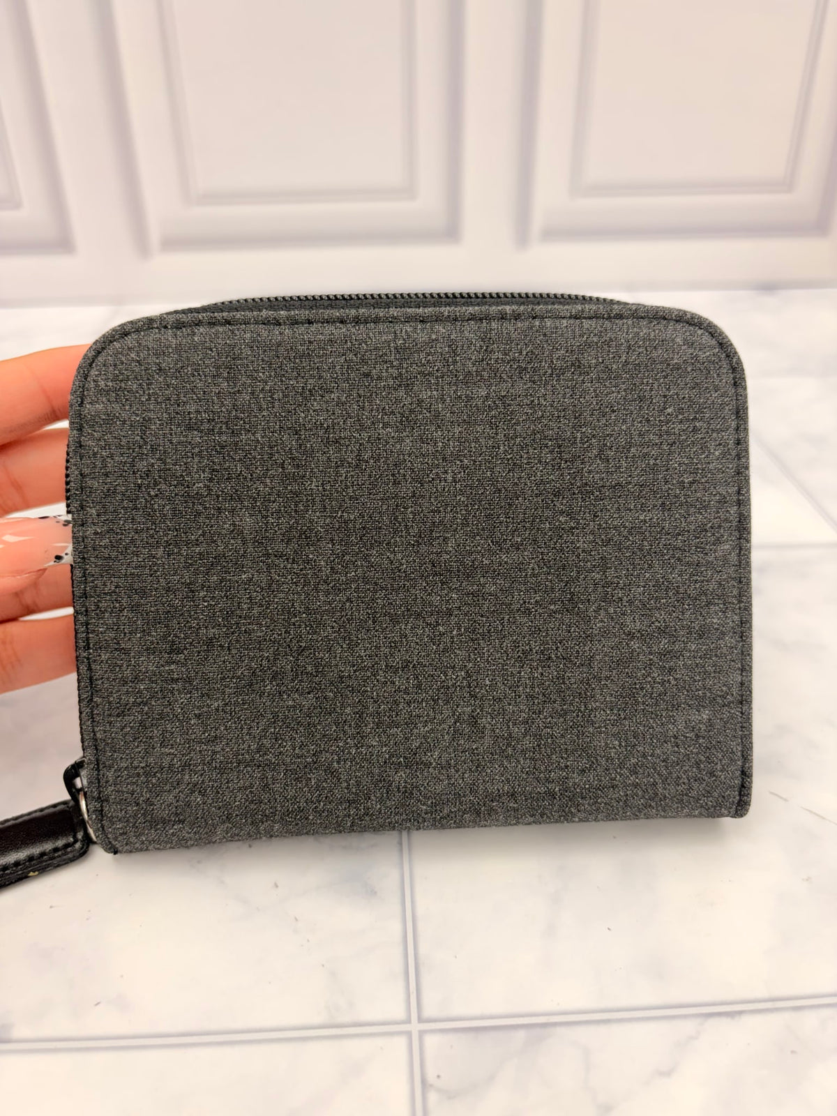Prada Dark Grey Nylon Compact Zippy Wallet