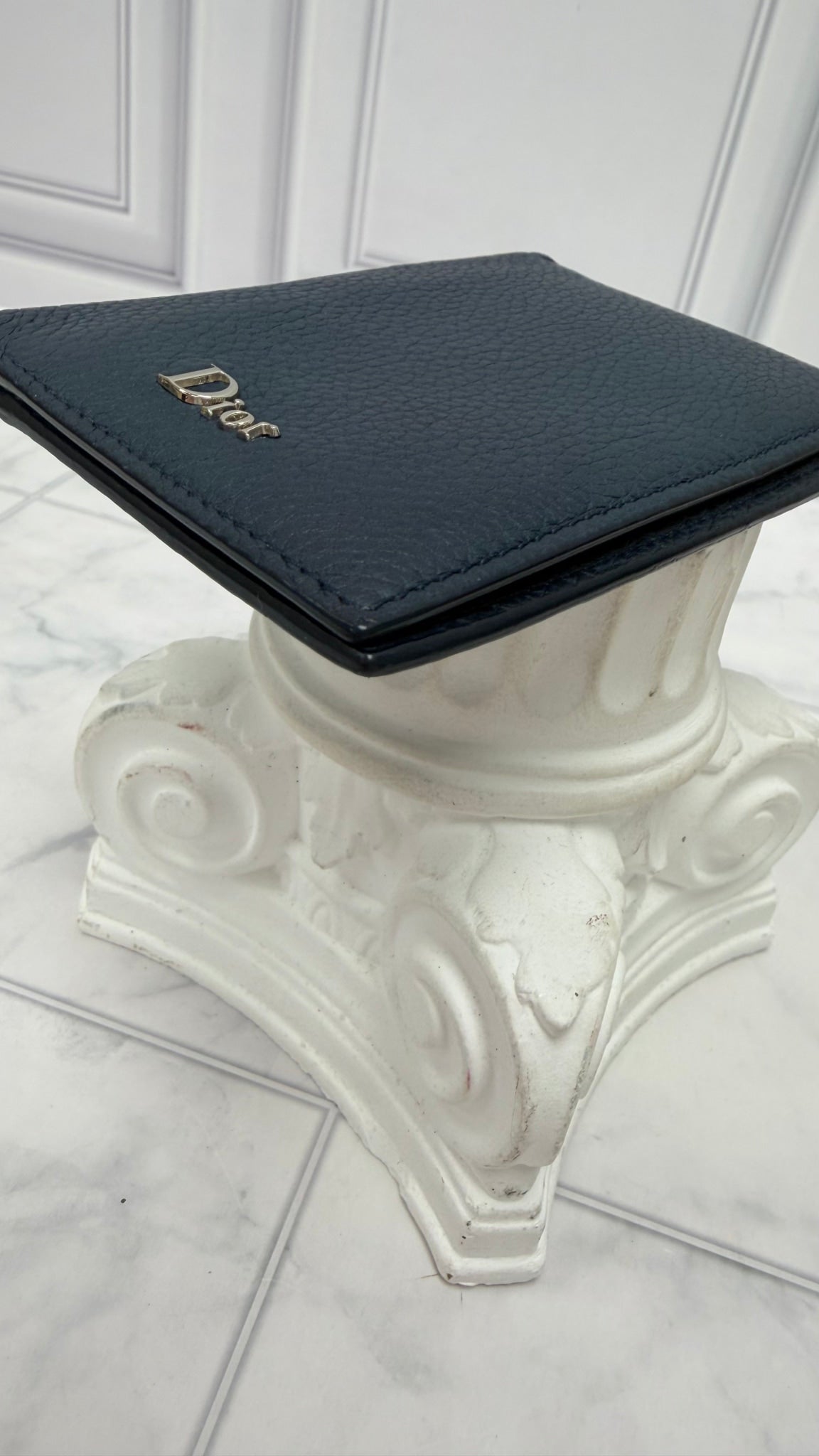 Christian Dior Navy Blue Leather Pocket Organizer