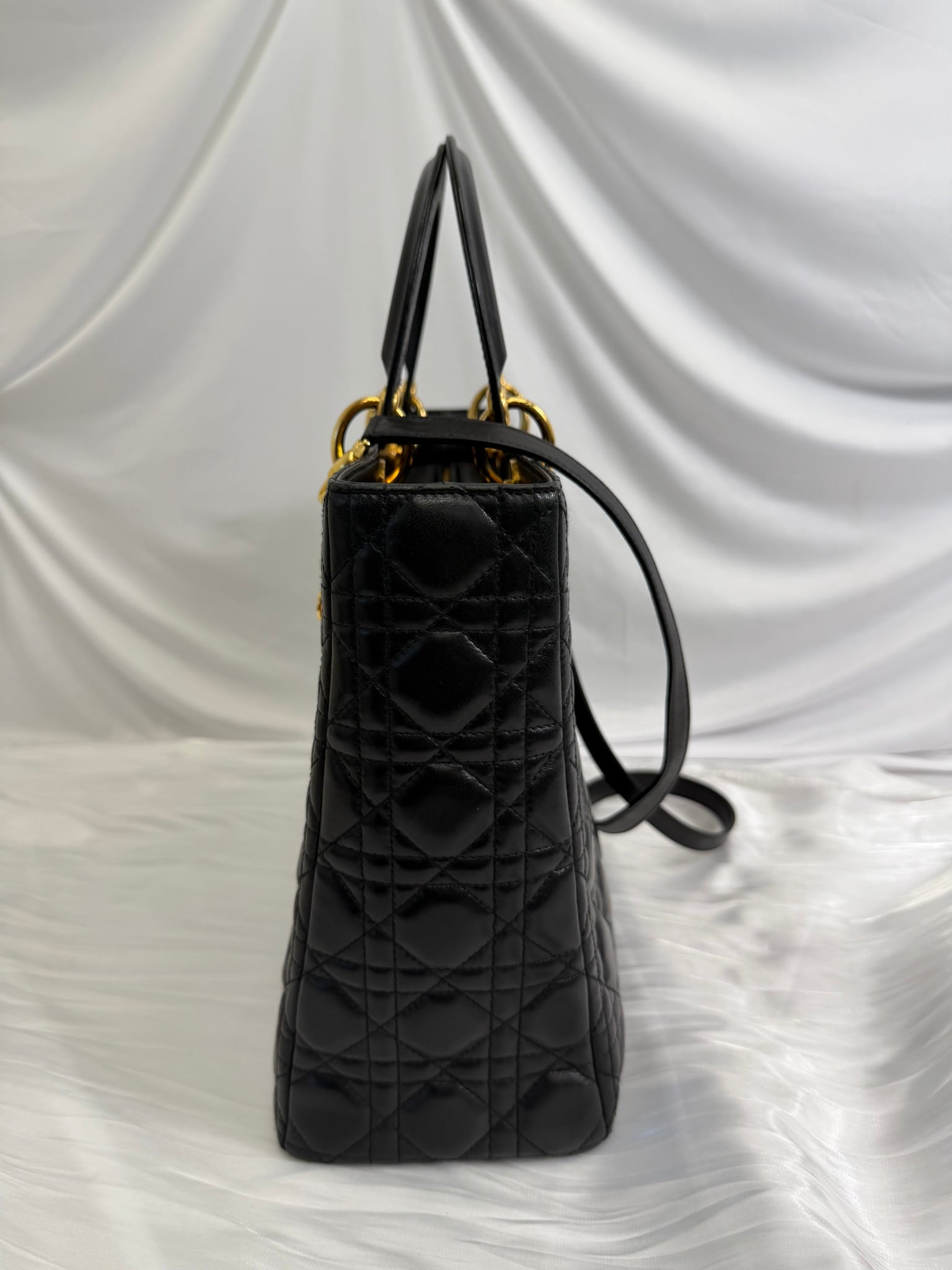 Christian Dior Black Cannage Lambskin Large Lady Dior