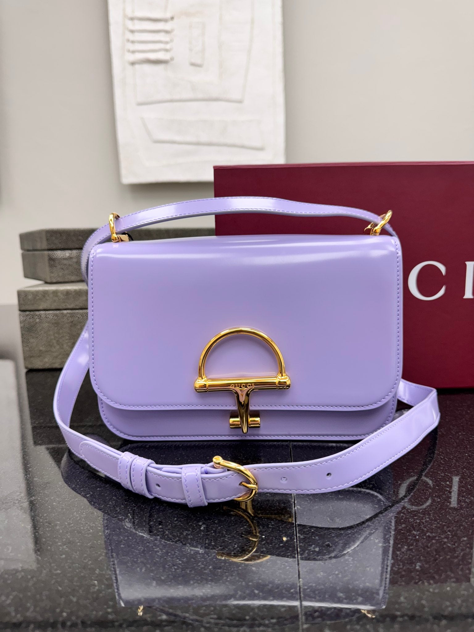 BRAND NEW - Gucci Lilac Leather Siena Small Crossbody Bag