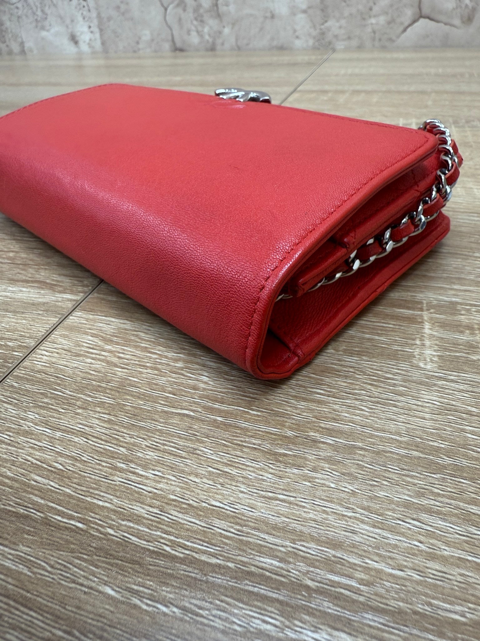 Chanel Red Lambskin Urban Companion Wallet on Chain
