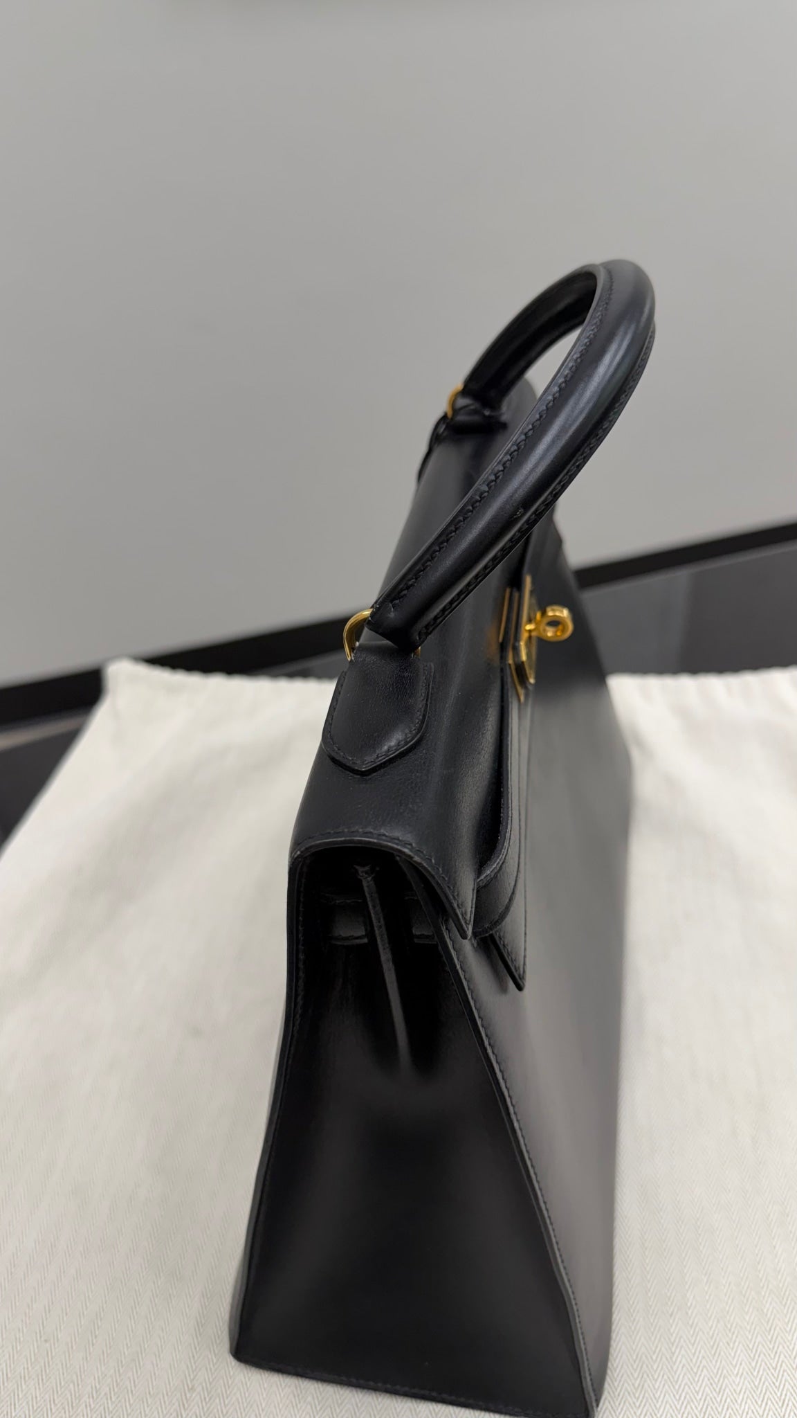 Hermes Black Box Calf Leather Kelly 32