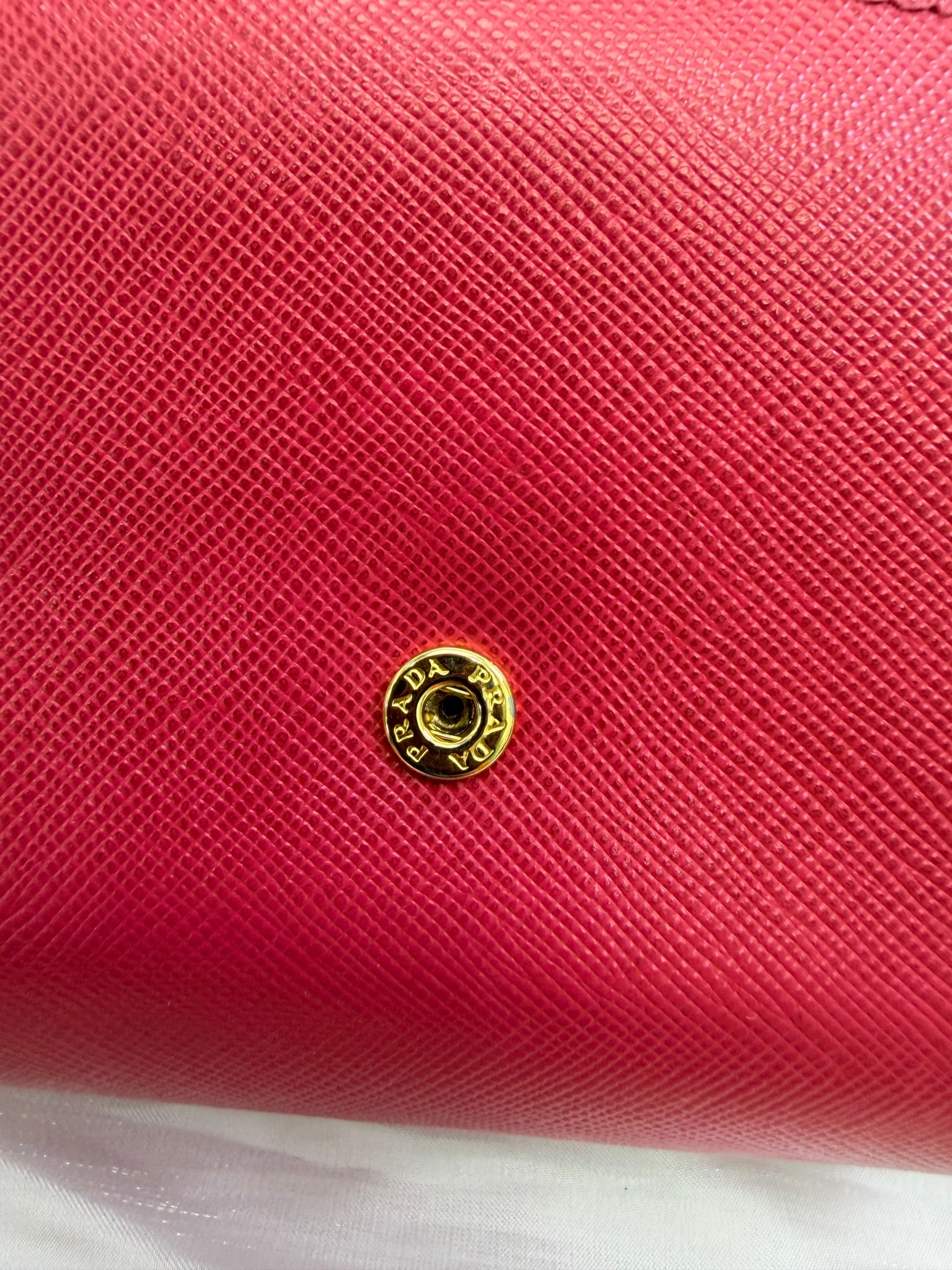 Prada Pink Saffiano Leather Trifold Wallet