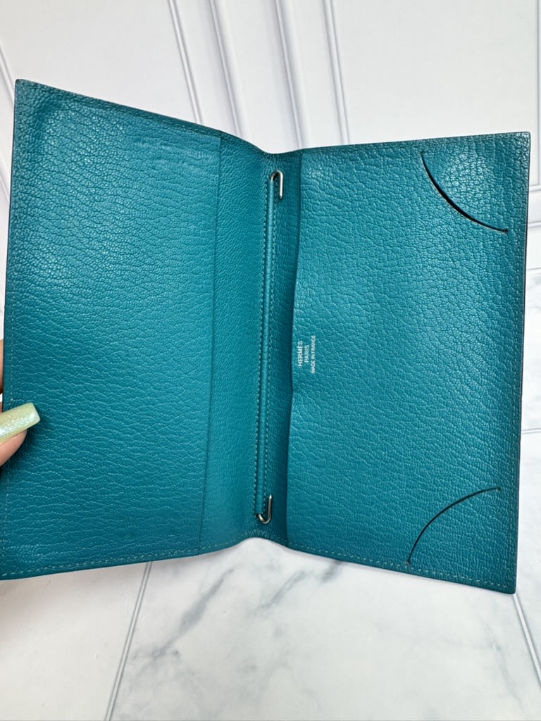 Hermes Blue Leather Passport Cover