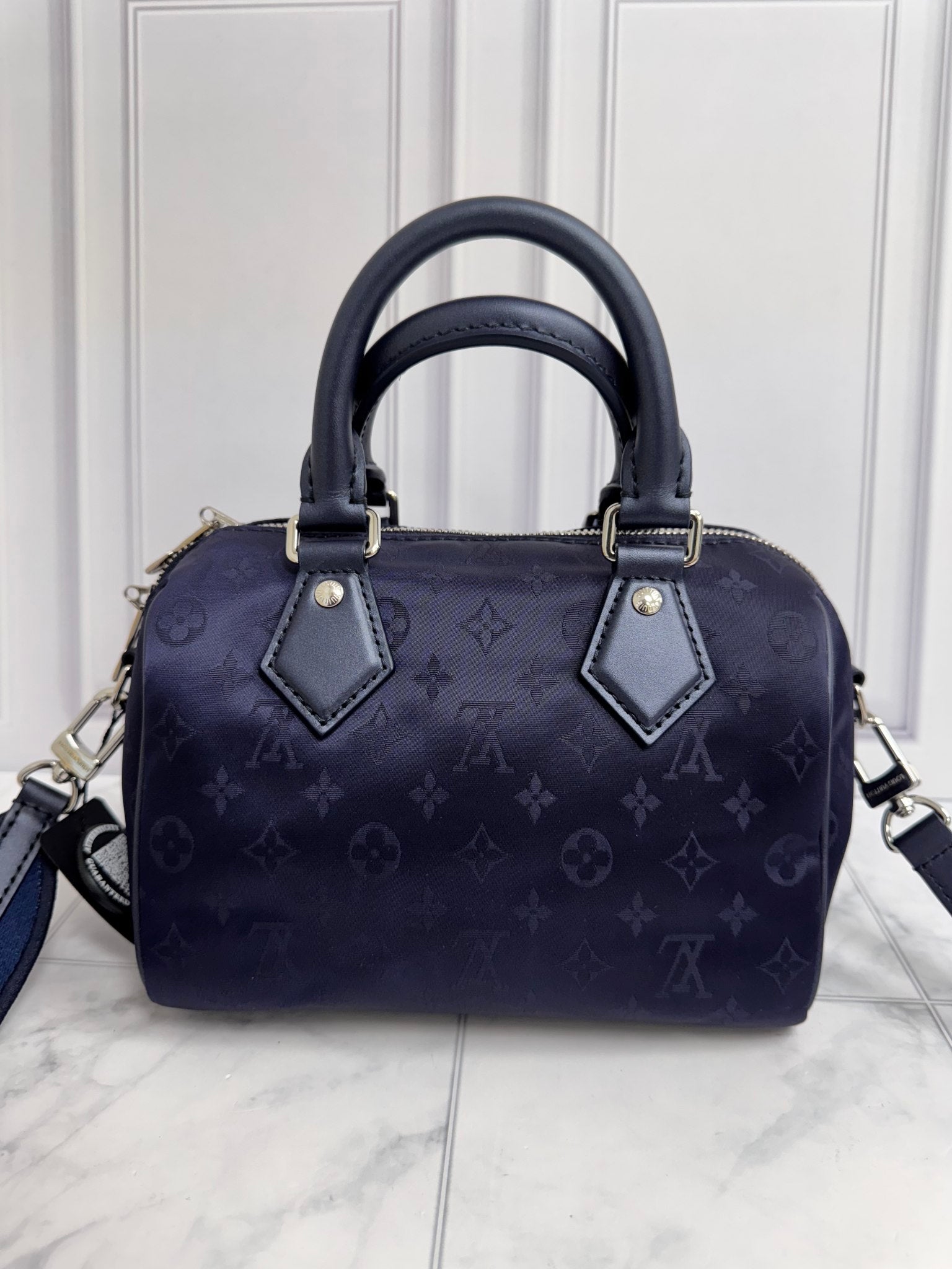 Louis Vuitton Blue Monogram Nylon Speedy Bandouliere 20