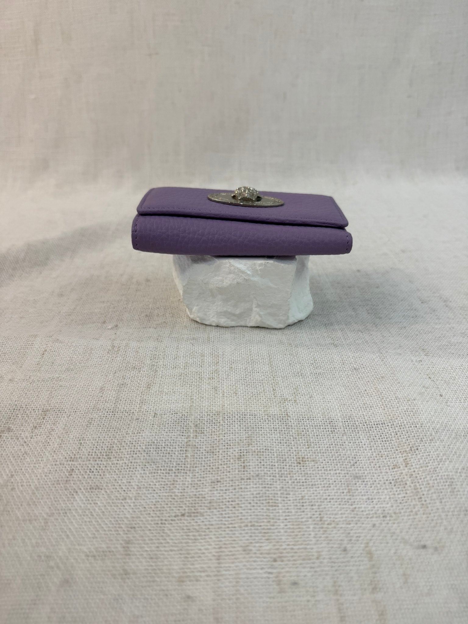 Versace Lavender Leather Medusa Head 6 Ring Key Holder