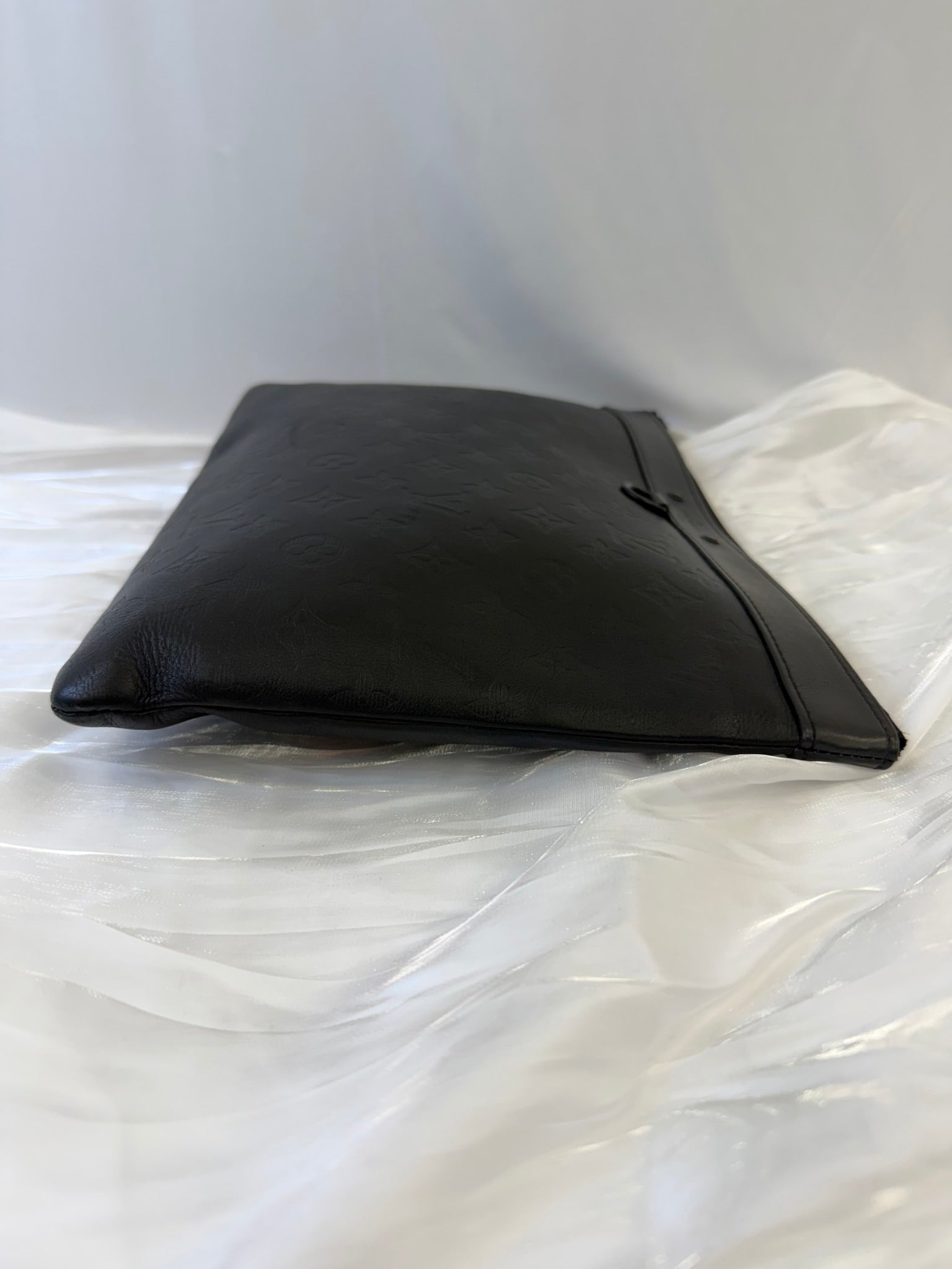 Louis Vuitton Black Leather Monogram Shadow Pochette