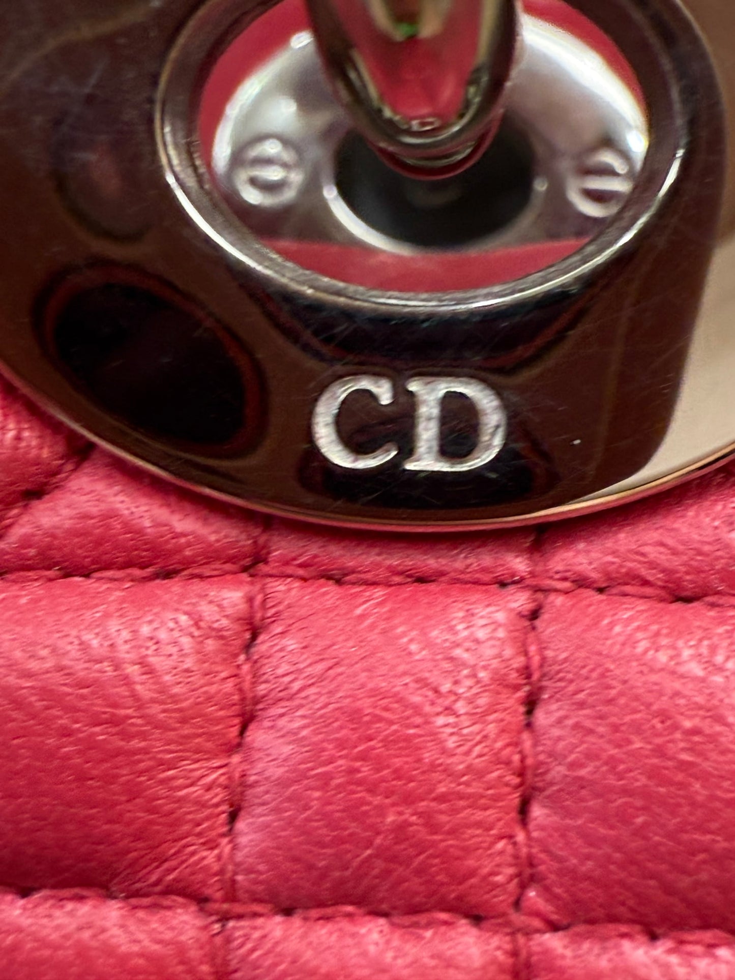 Christian Dior Blue & Red Lambskin Cannage Lady Dior