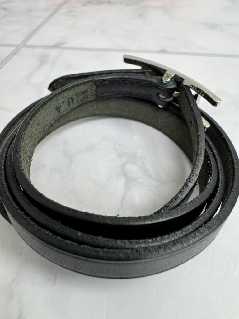 Hermes Black Leather Hapi 3 Triple Wrap Bracelet