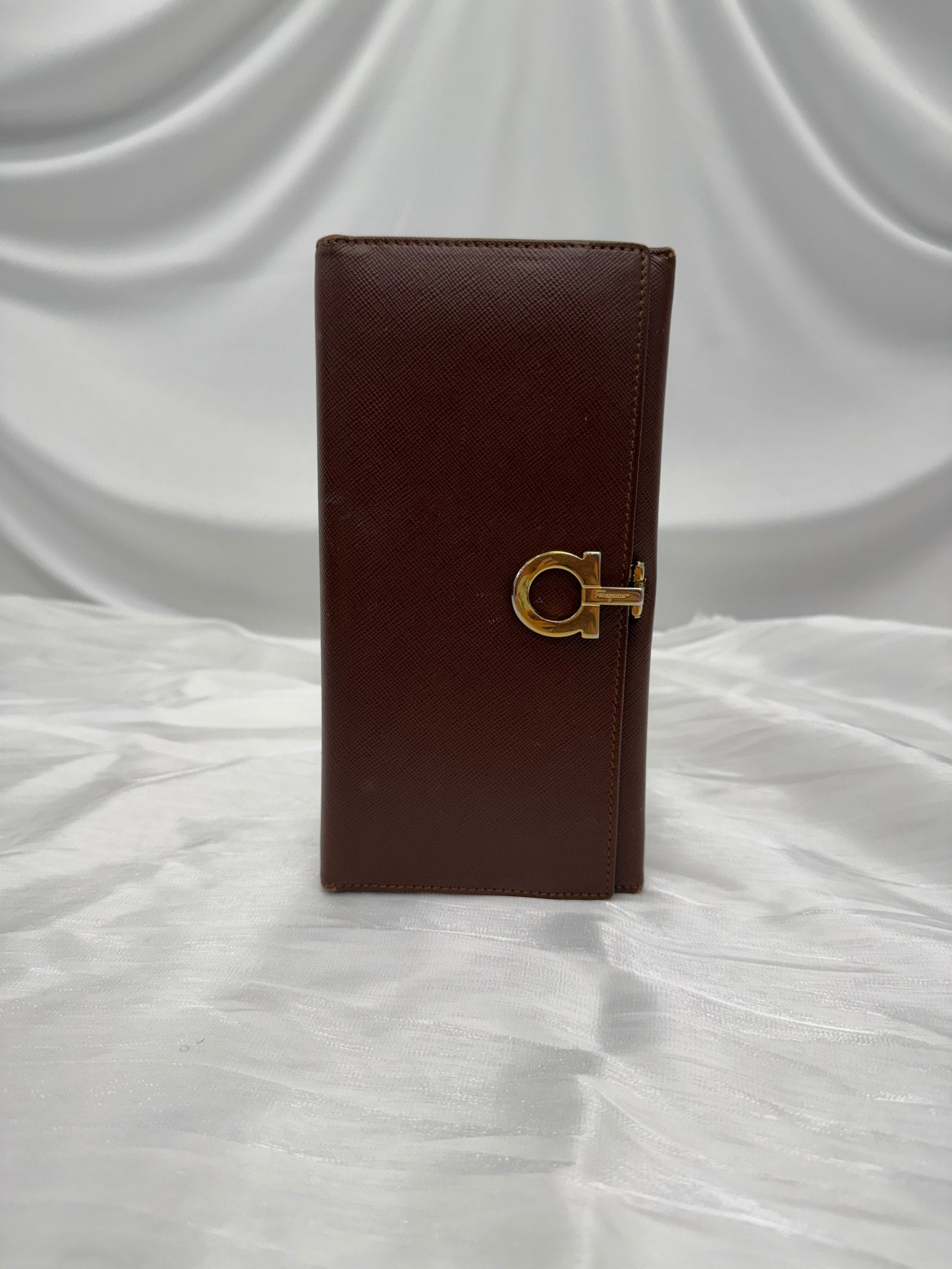 Salvatore Ferragamo Brown Leather Long Wallet