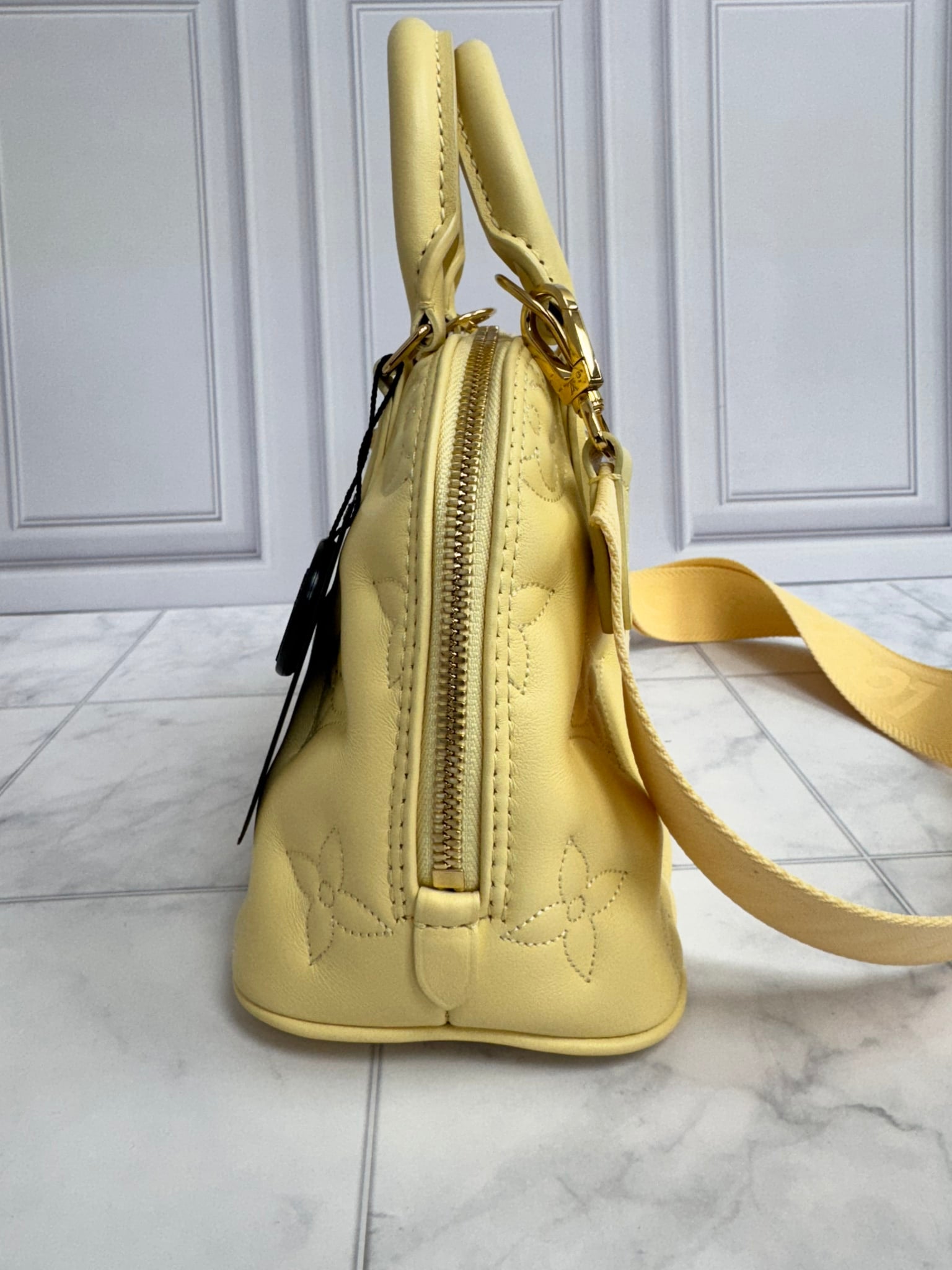 Louis Vuitton Yellow Bubblegram Leather Alma BB Crossbody Bag