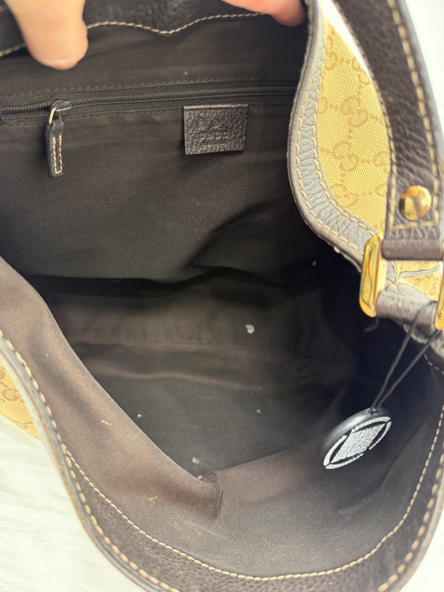 Gucci GG Canvas Sherry Line Hobo Tote