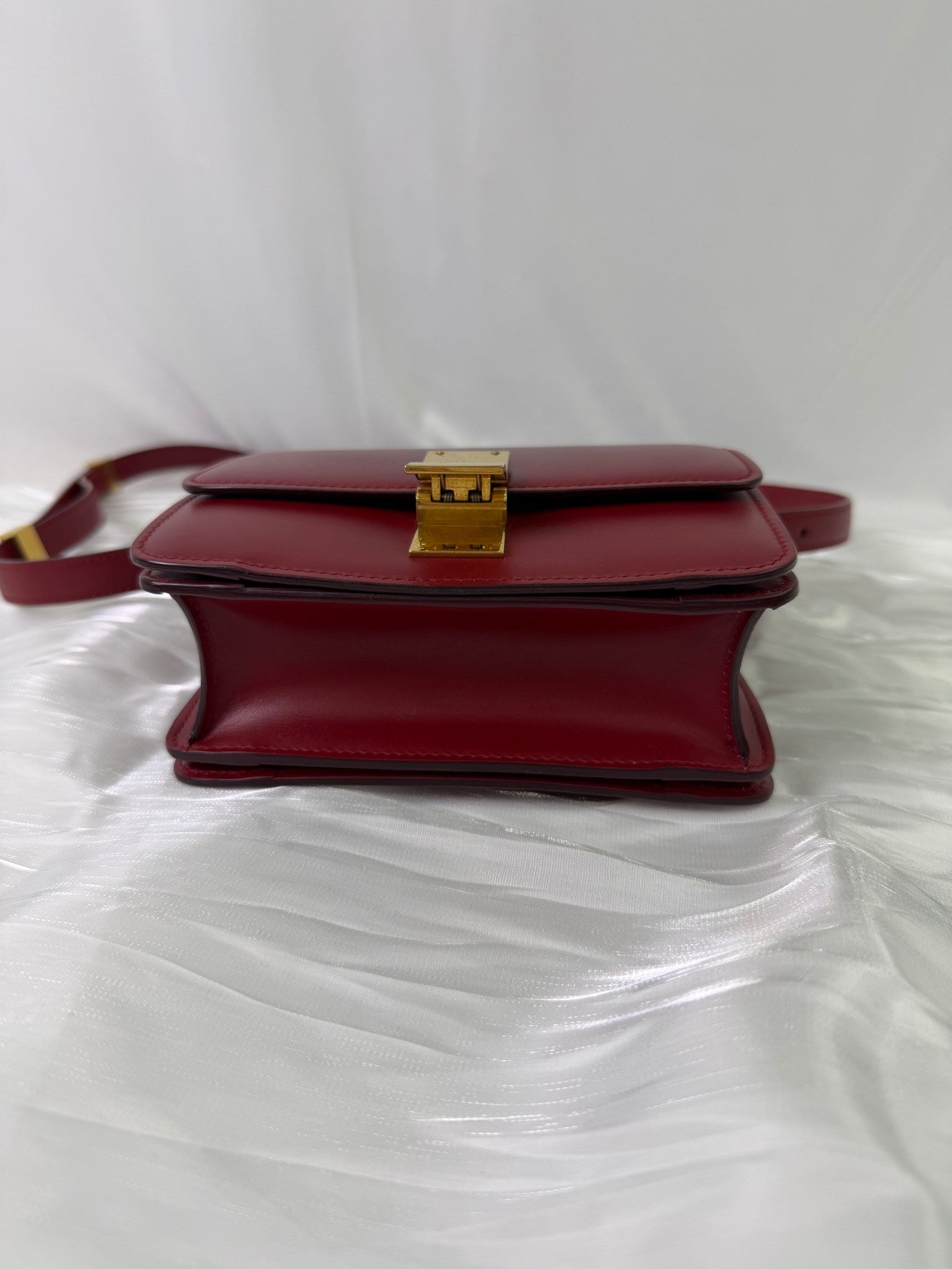 Celine Red Leather Classic Box Bag