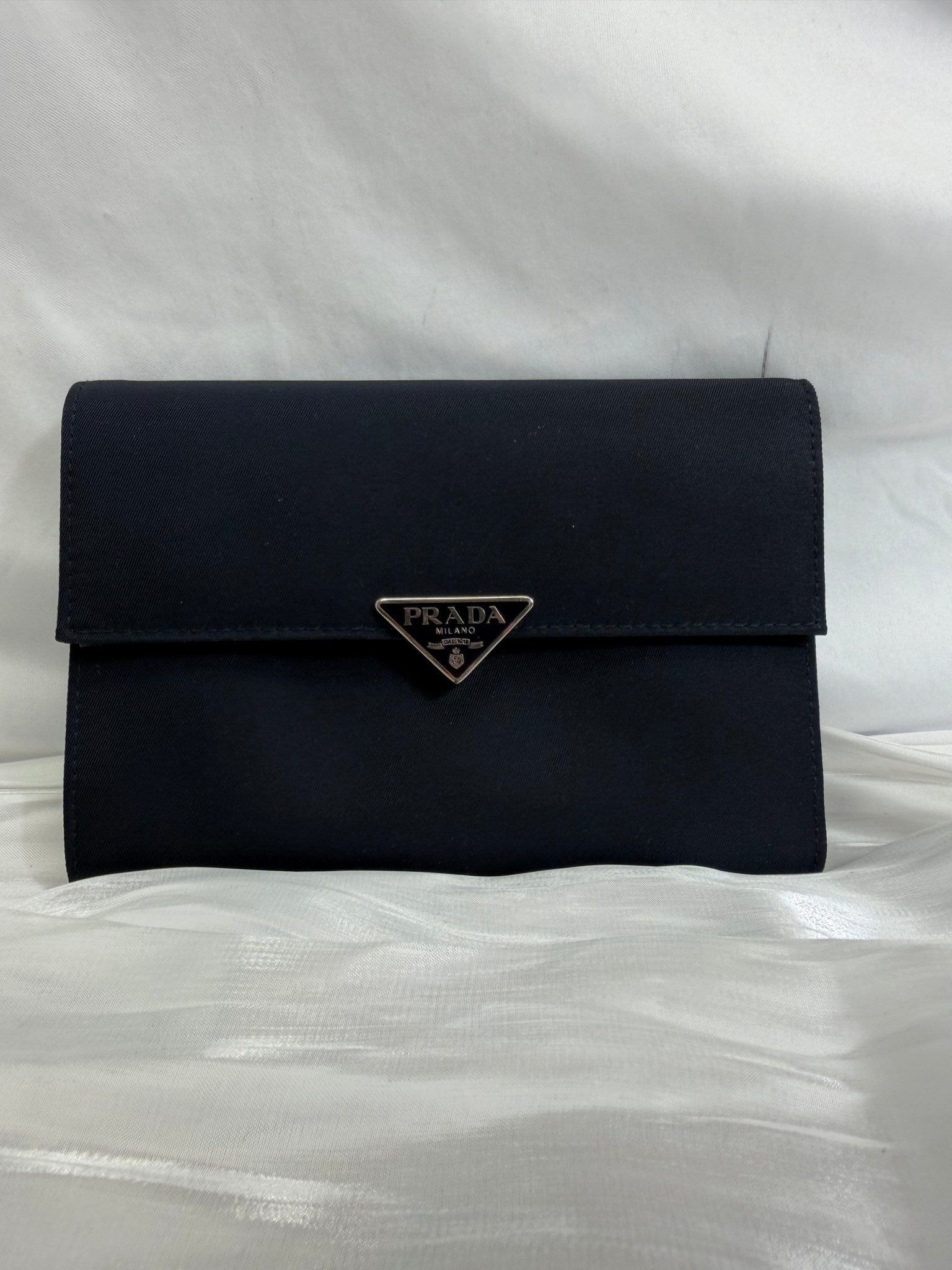 Prada Dark Navy Nylon Compact Wallet